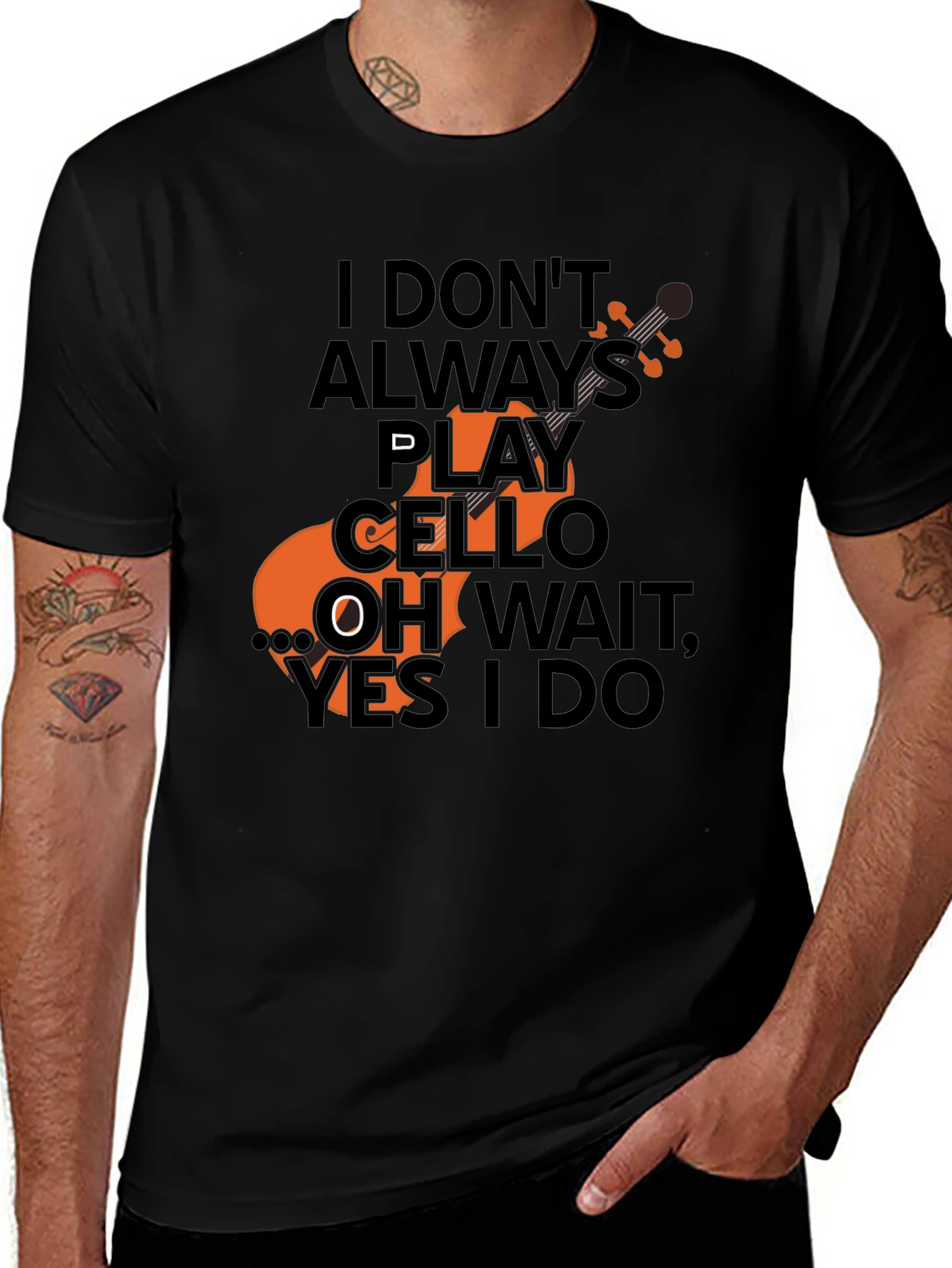 Variant 13 of Cello Player Graphic T-Shirt - Music Lover Tee