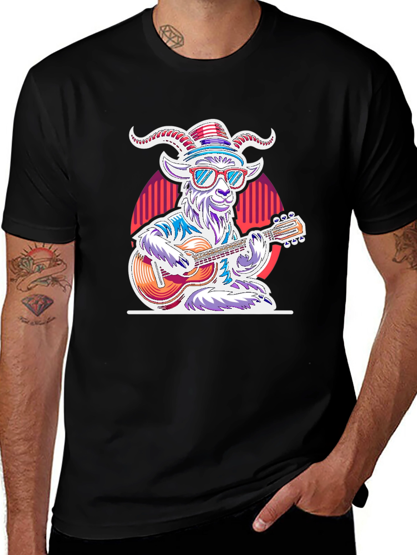 Variant 25 of Goat Guitar Player Graphic T-Shirt