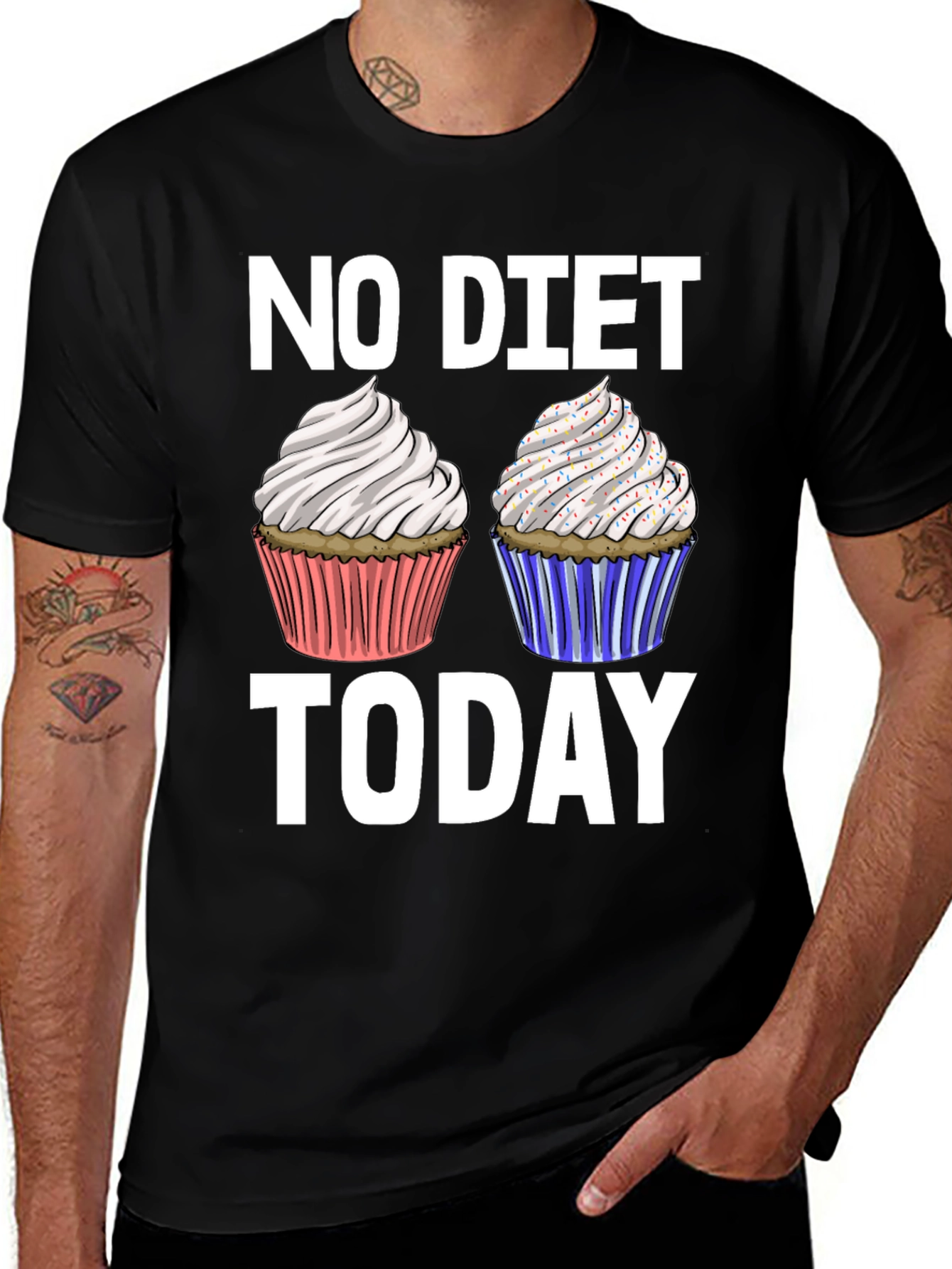 No Diet Today T-Shirt - Cupcake Design