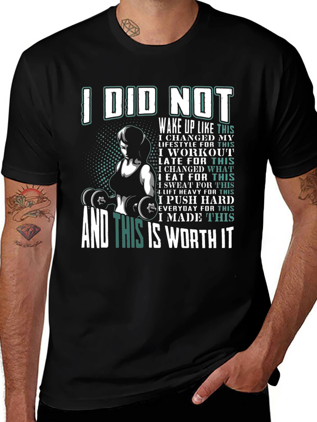 Variant 24 of Fitness Motivation T-Shirt - I Did Not Wake Up Like This