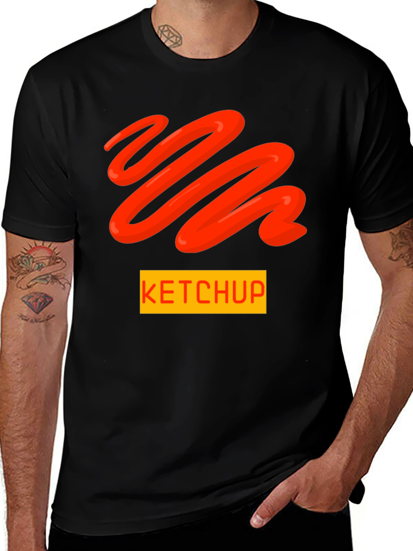 Variant 29 of Ketchup Swirl Graphic T-Shirt - Novelty Food Tee