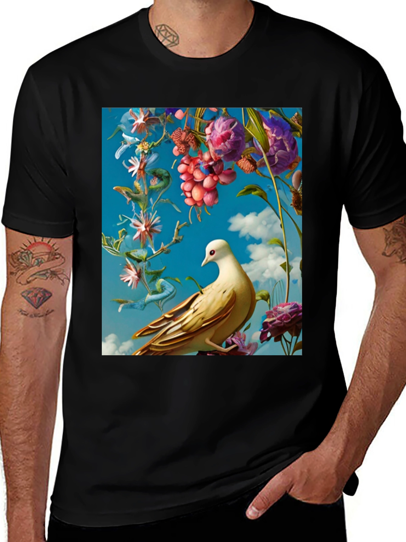 Variant 5 of Floral Bird T-Shirt