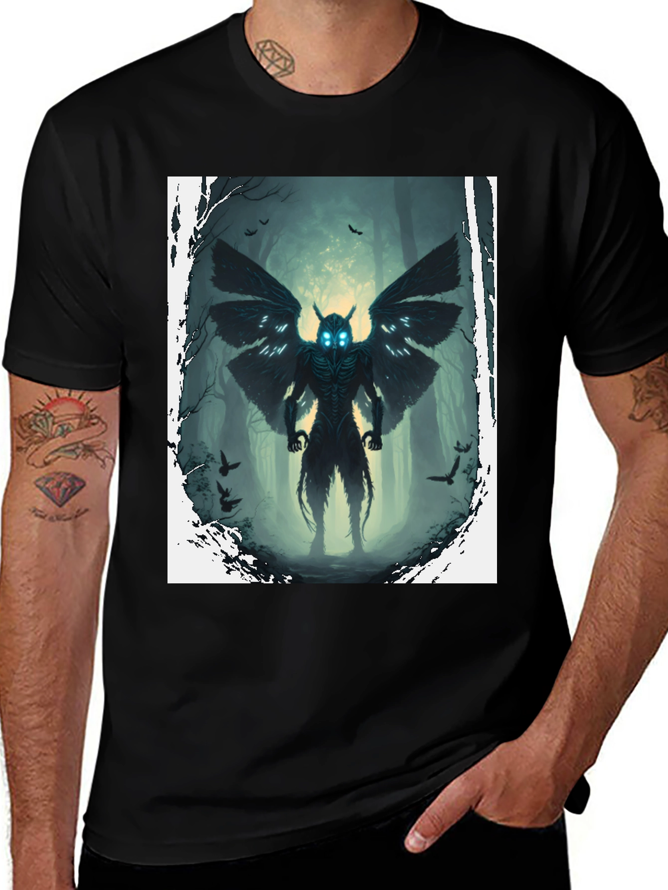 Mothman Graphic Tee - Cryptidcore Style