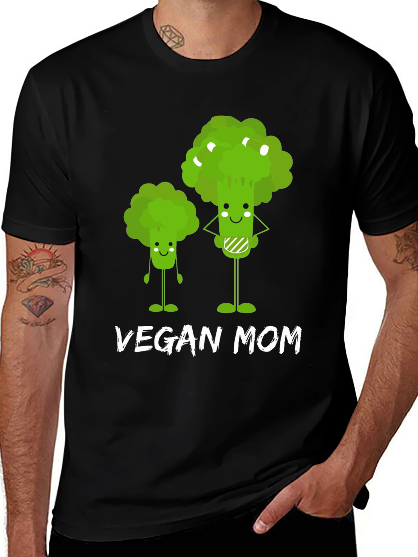 Variant 14 of Vegan Mom T-Shirt - Cute Broccoli Design
