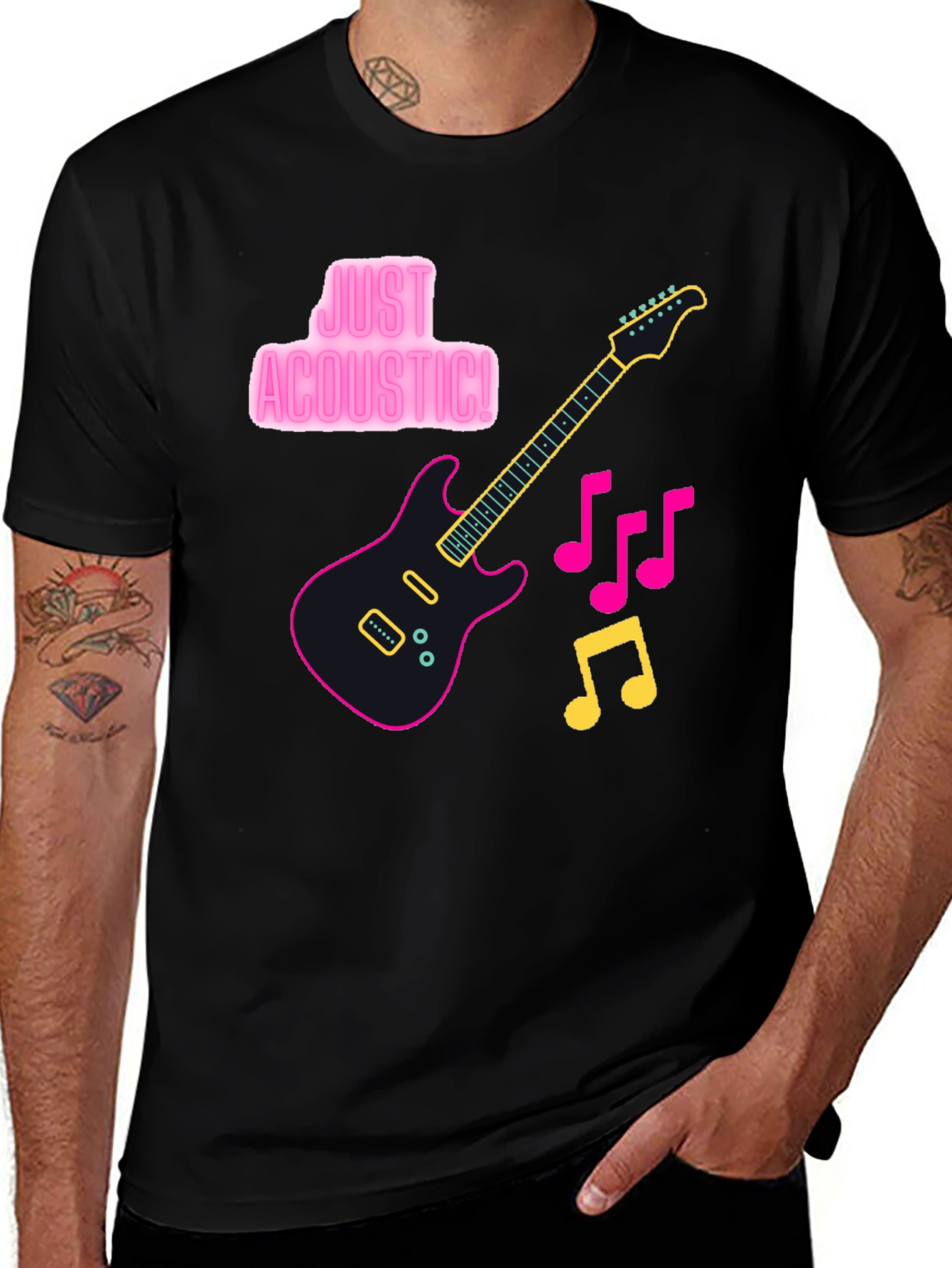 Variant 3 of Just Acoustic! Guitar Graphic Tee