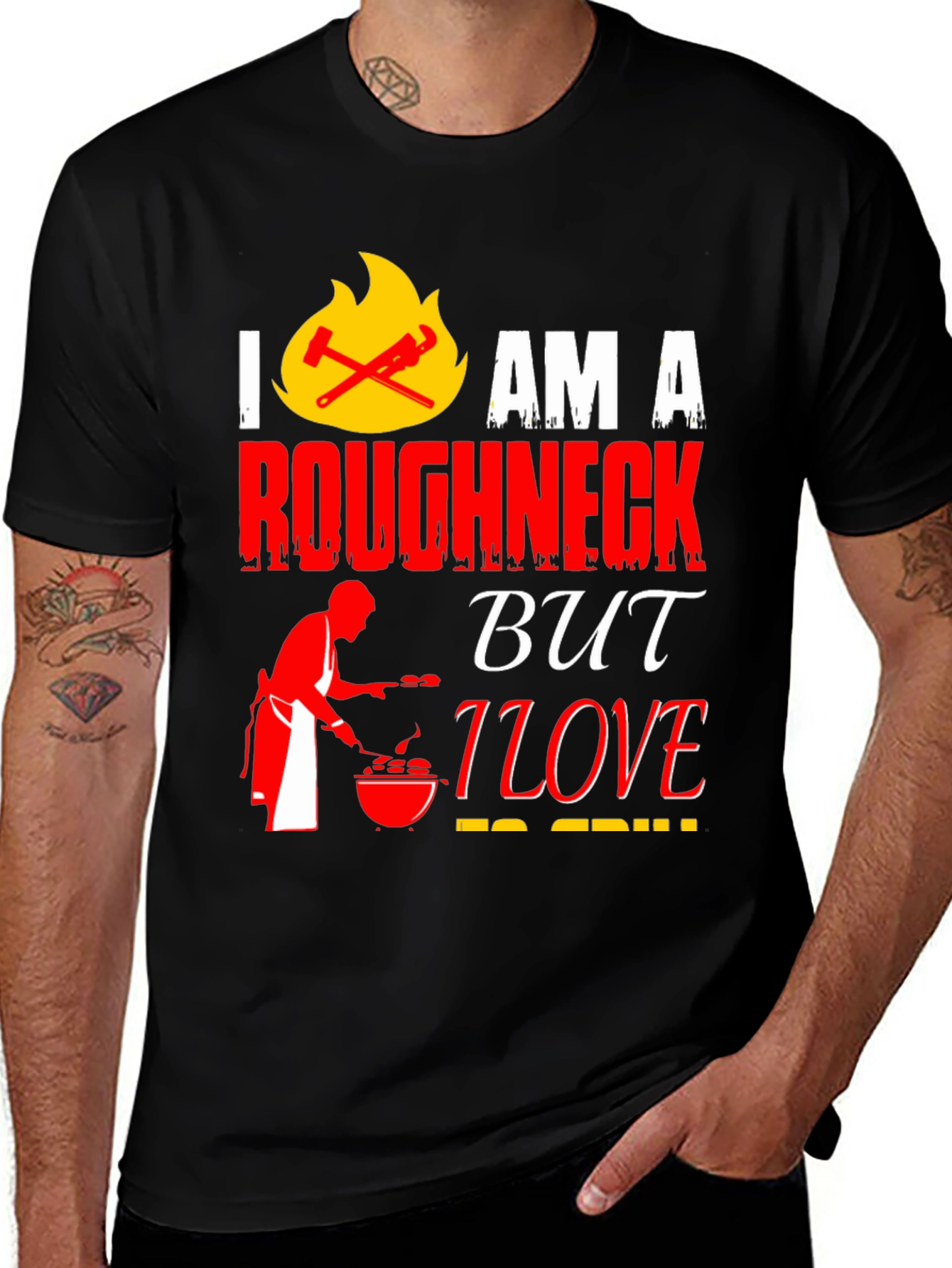 Variant 21 of Roughneck BBQ Grill Master Black Graphic Tee