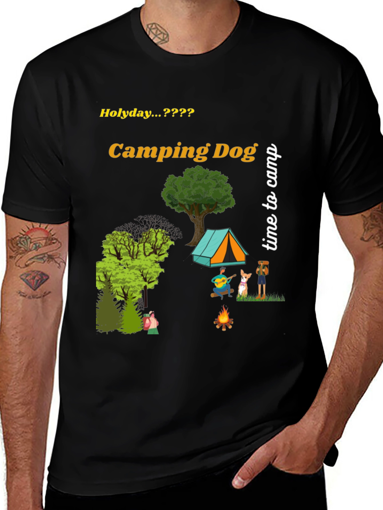 Variant 20 of Camping Dog Graphic Tee