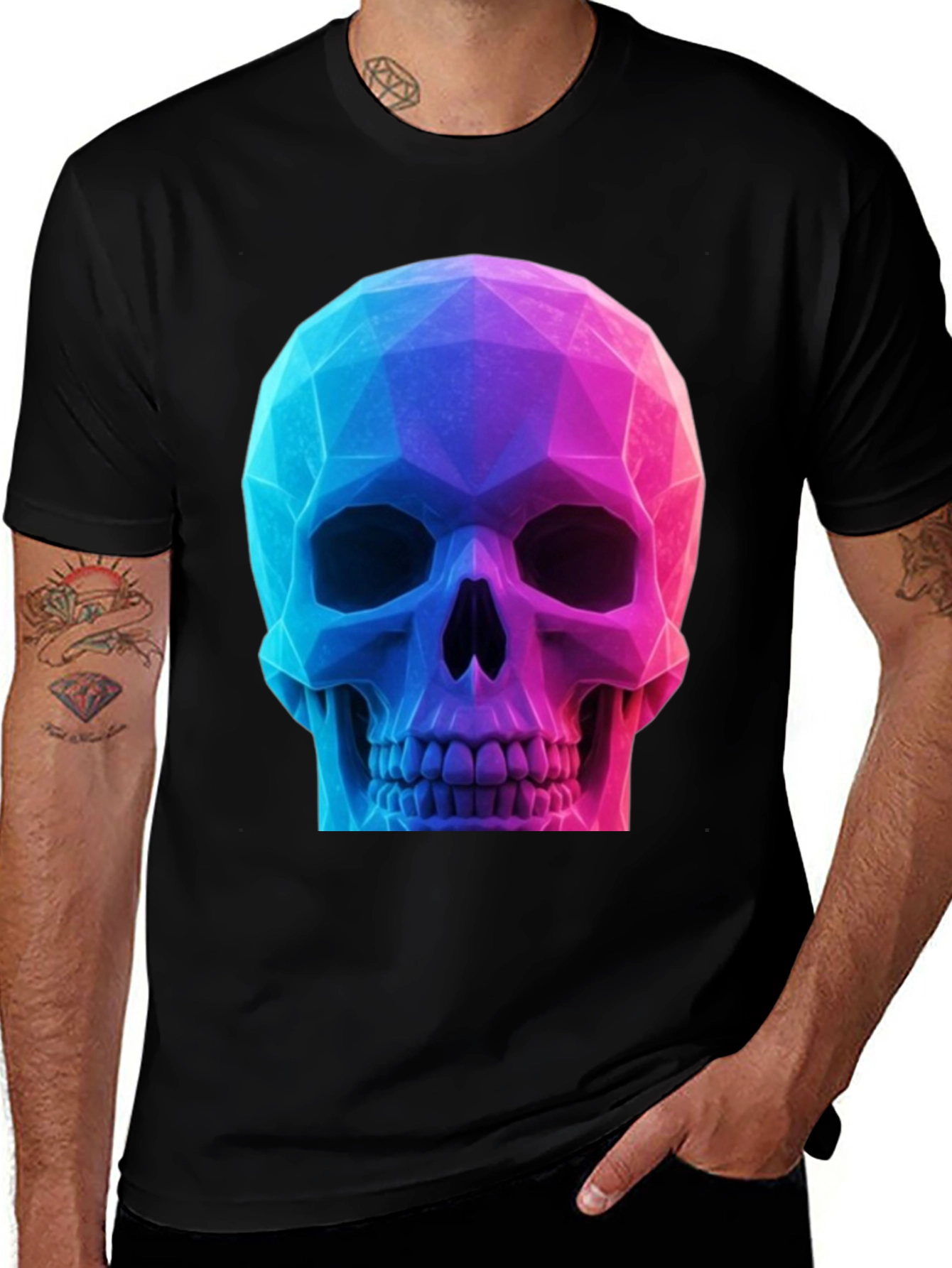 Variant 3 of Geometric Skull Graphic T-Shirt
