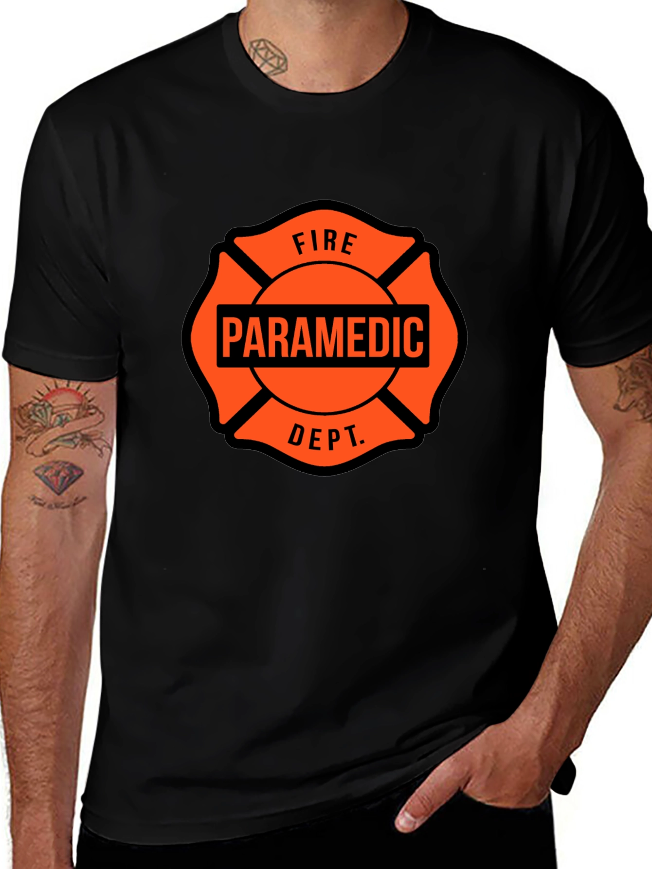 Paramedic Fire Dept. Maltese Cross T-Shirt