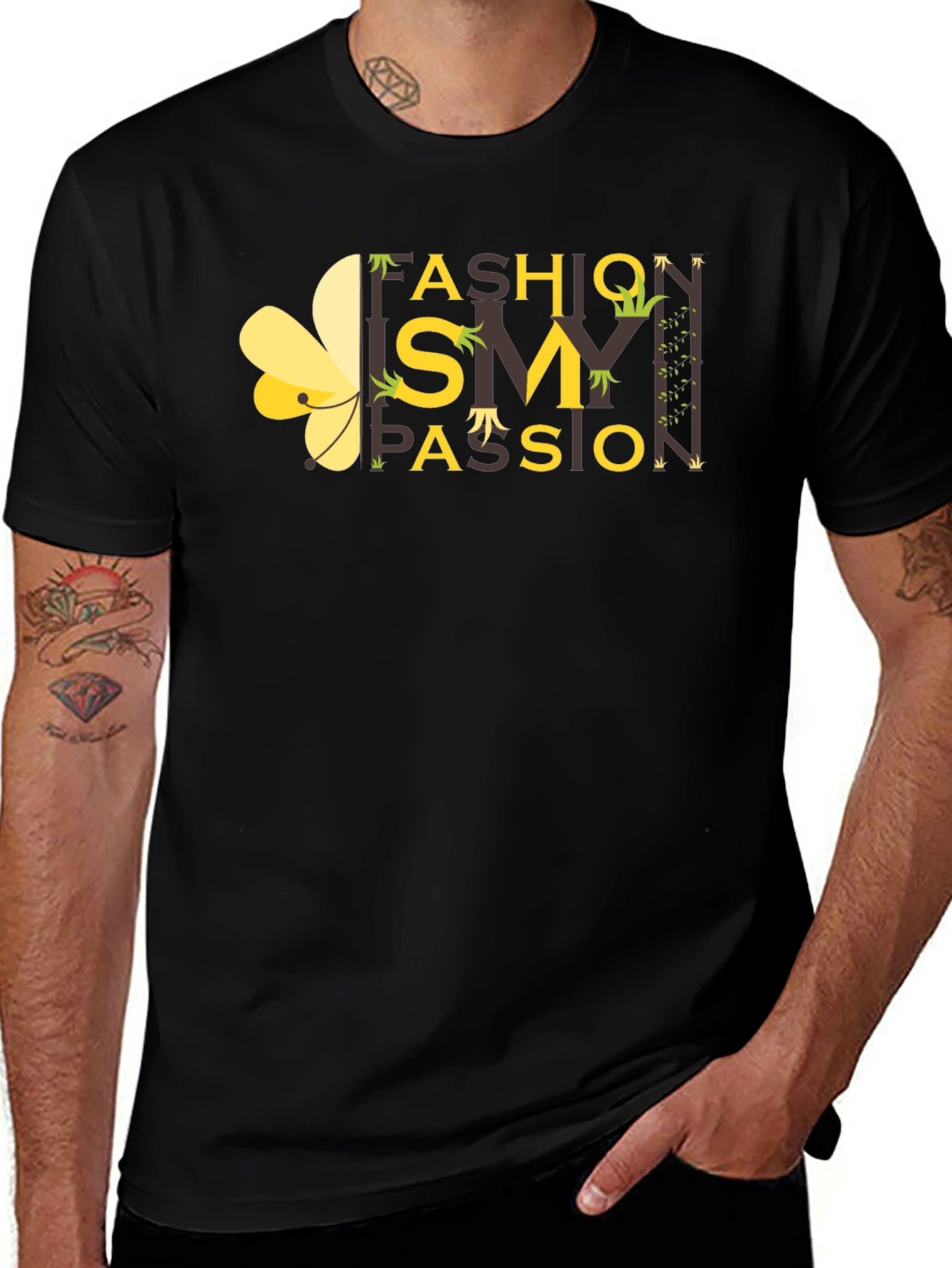 Variant 25 of Fashion Passion Graphic Print Black T-Shirt