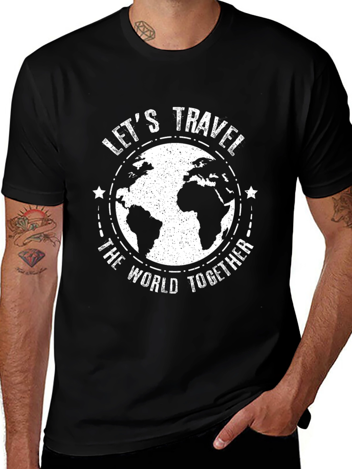 Variant 26 of Let's Travel T-Shirt - World Together Design