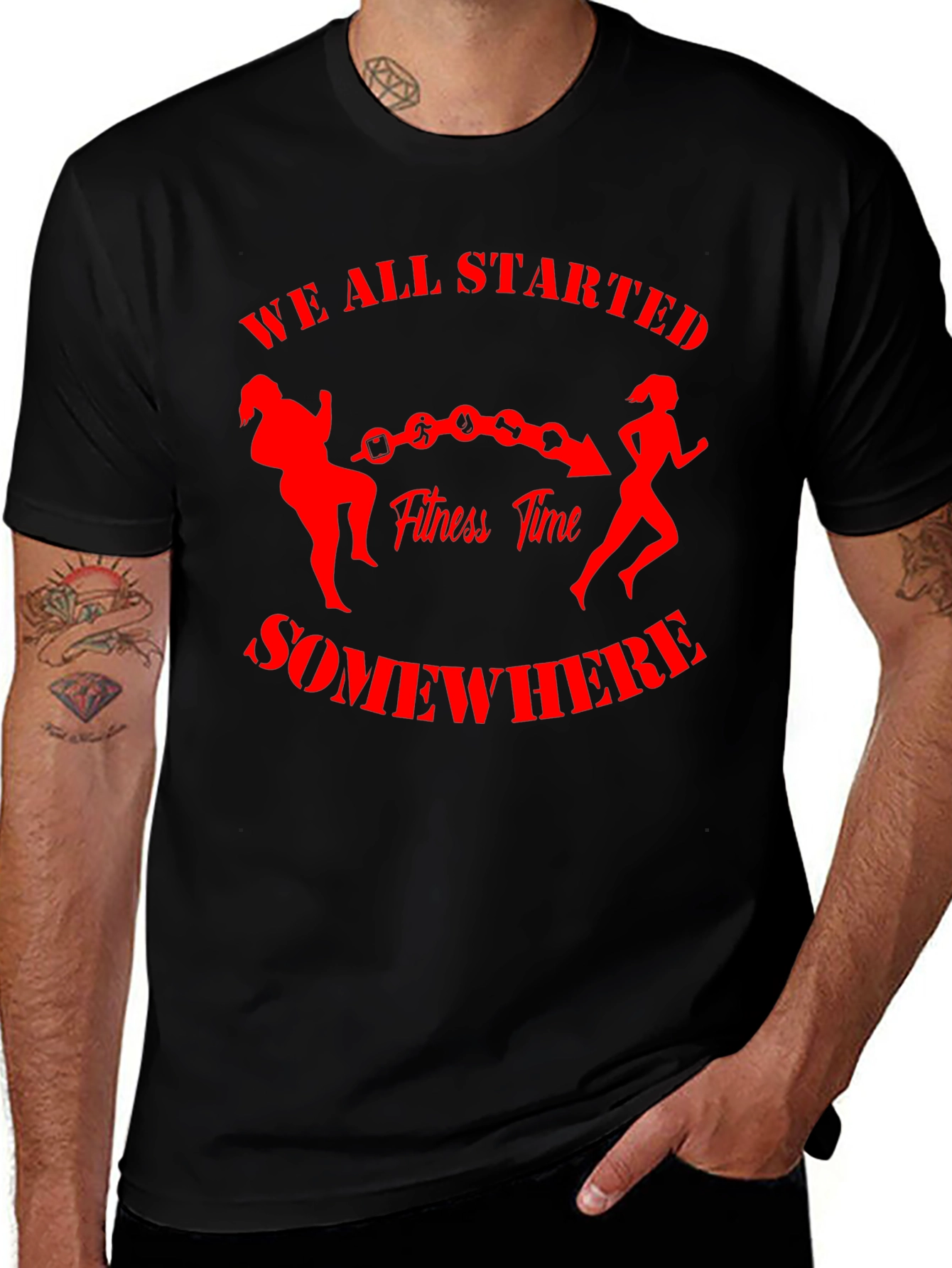 Variant 21 of Fitness Journey T-Shirt - We All Started Somewhere