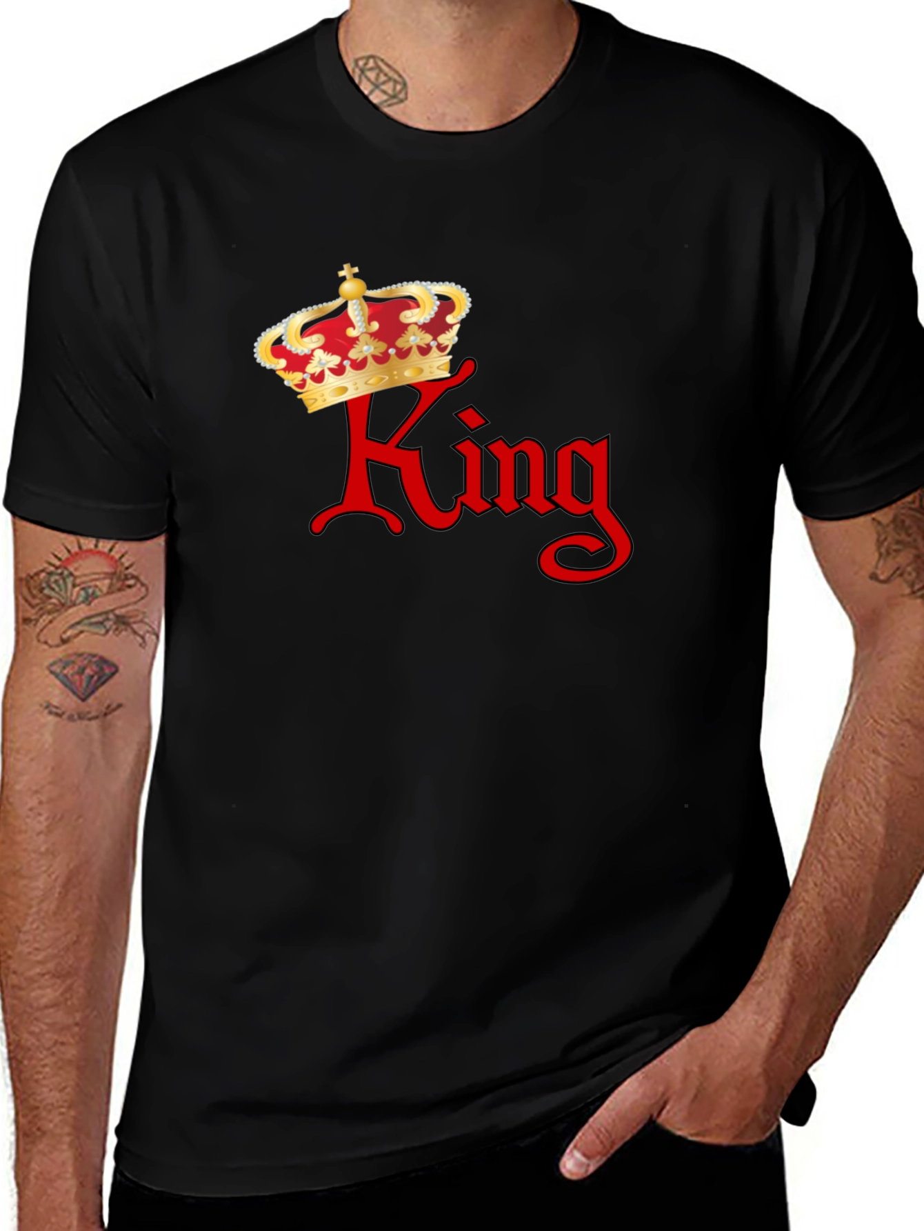 Variant 25 of King Crown Graphic Tee - Stylish Men's Black T-Shirt
