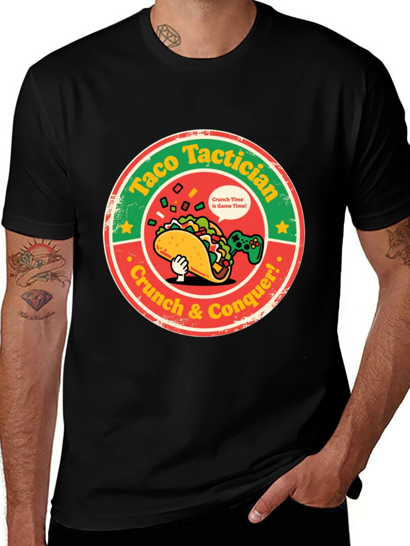 Taco Tactician T-Shirt: Crunch & Conquer!