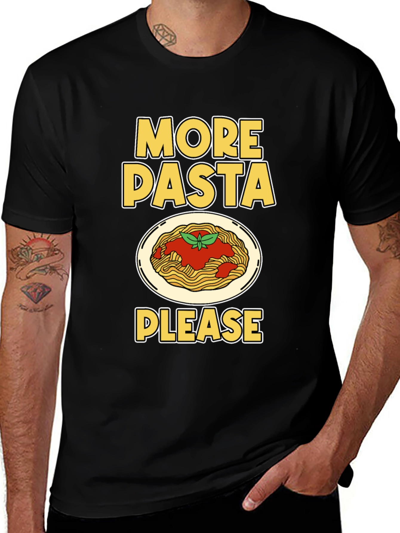 Variant 7 of More Pasta Please Funny Graphic T-Shirt