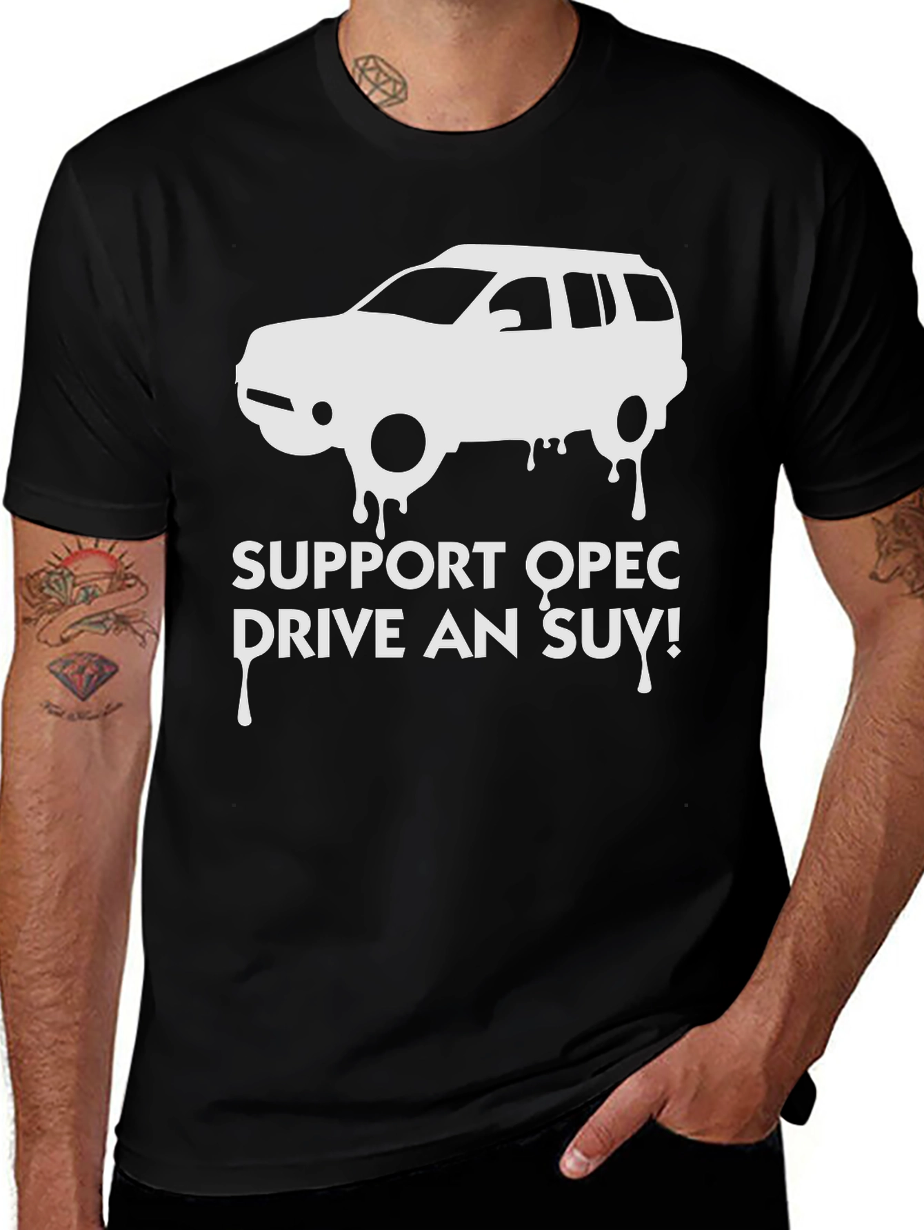 Support OPEC SUV T-Shirt - Black Graphic Tee