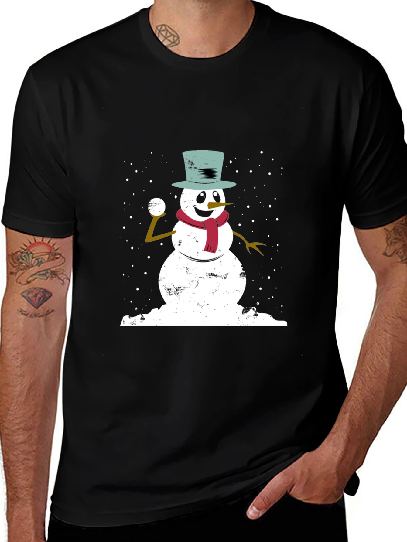 Variant 17 of Snowman Graphic Tee - Winter Holiday T-Shirt