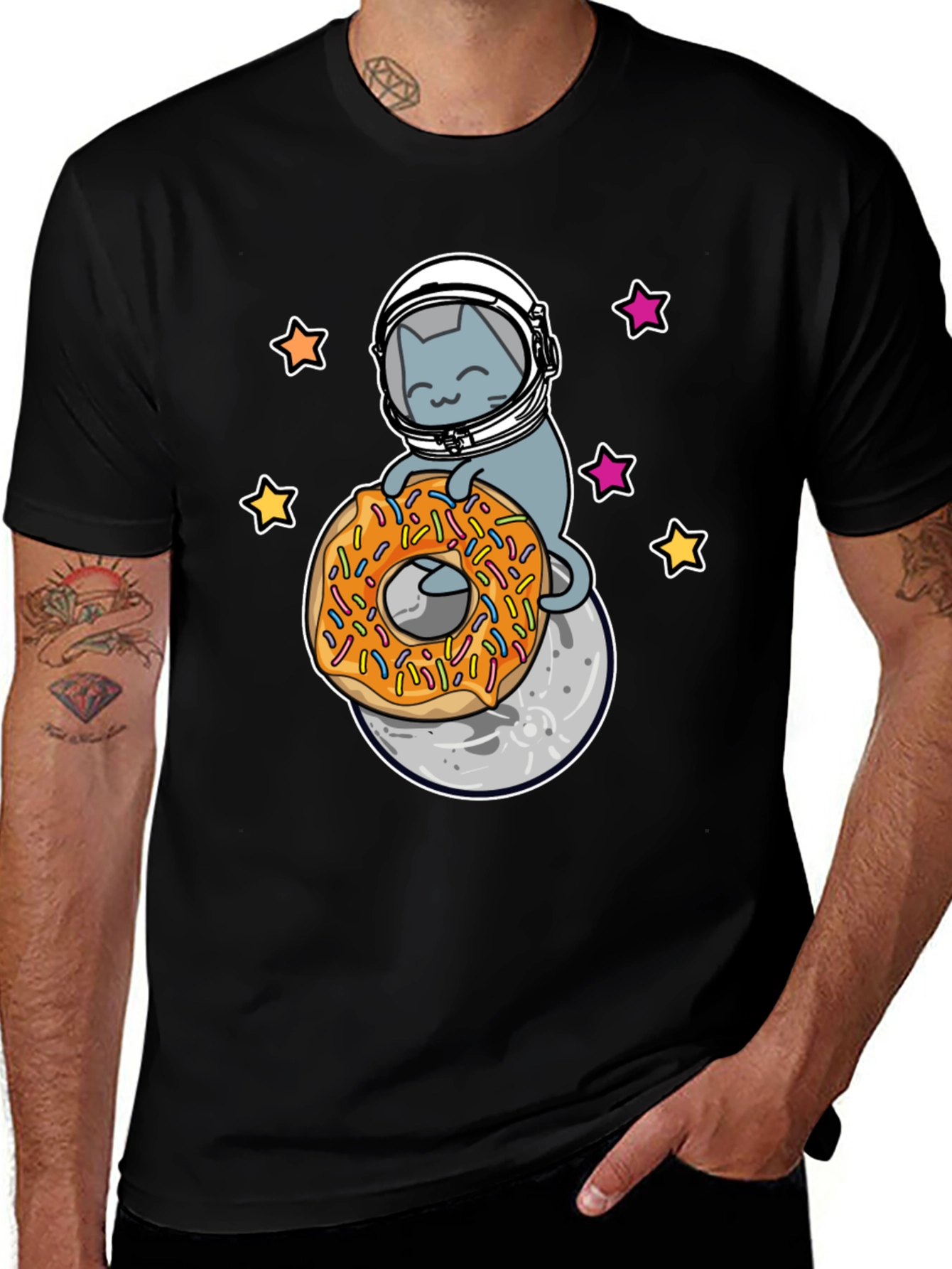 Variant 28 of Cat Astronaut Donut T-Shirt