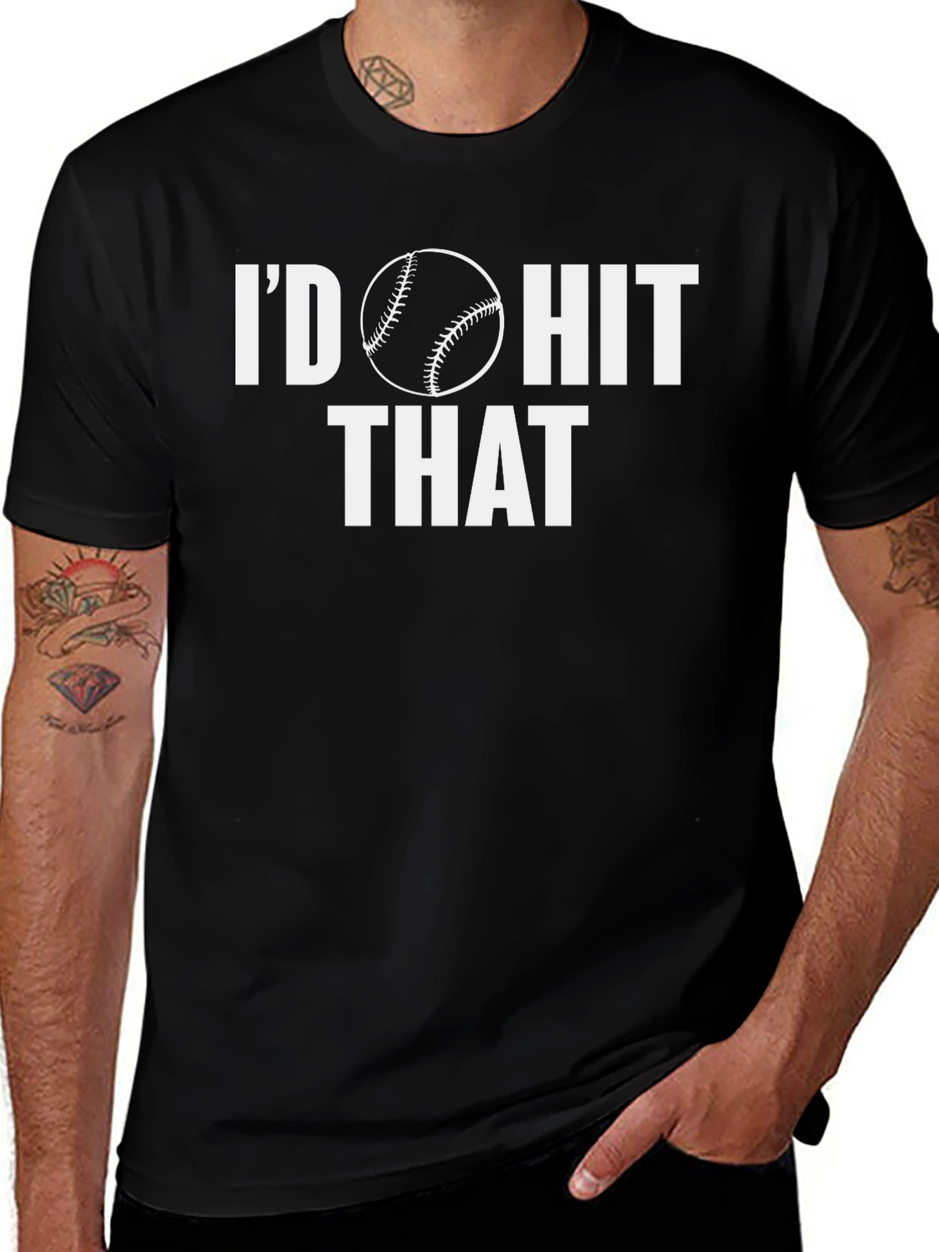Variant 8 of I'd Hit That Baseball Graphic T-Shirt