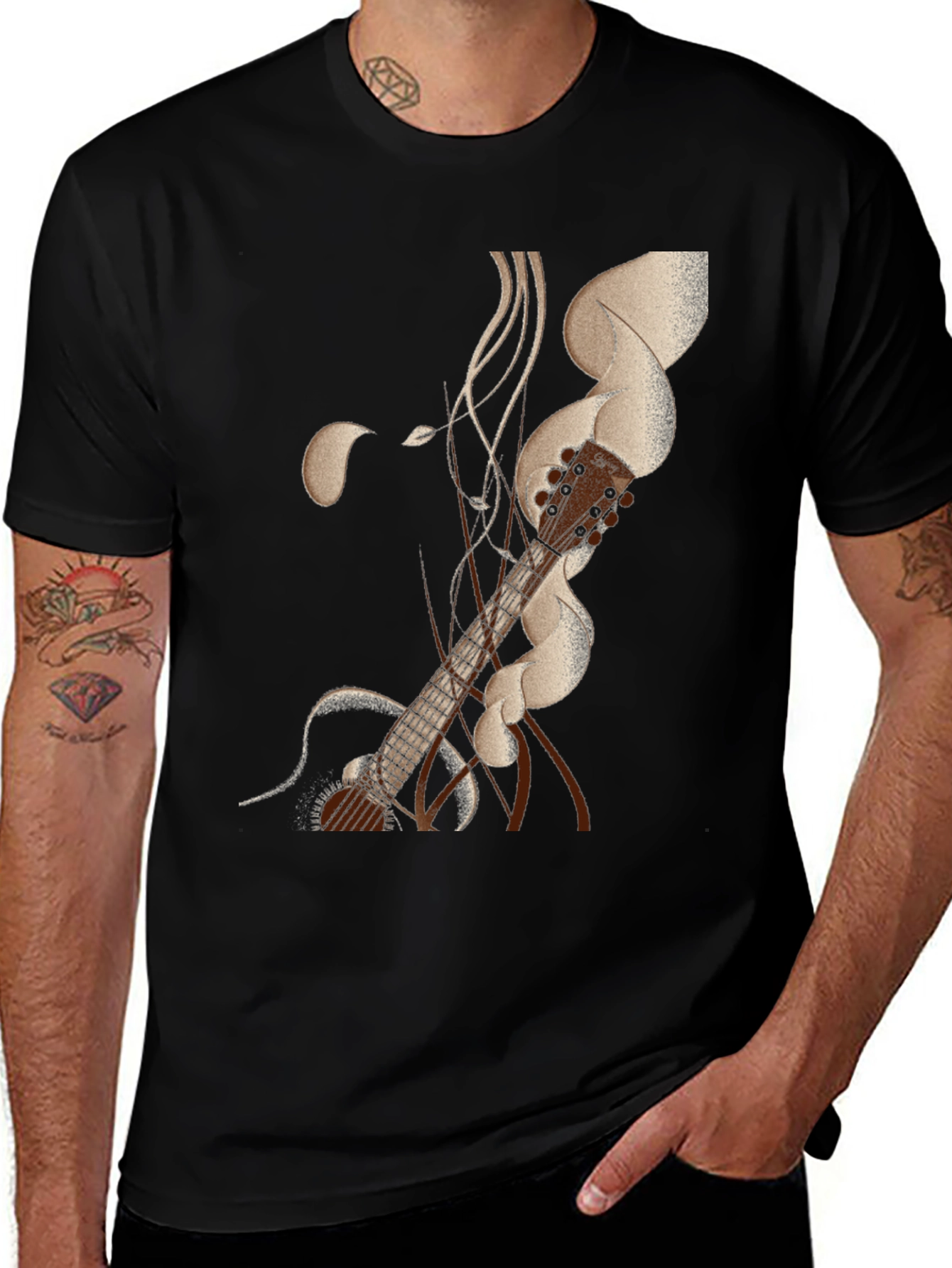 Variant 5 of Abstract Guitar Graphic T-Shirt