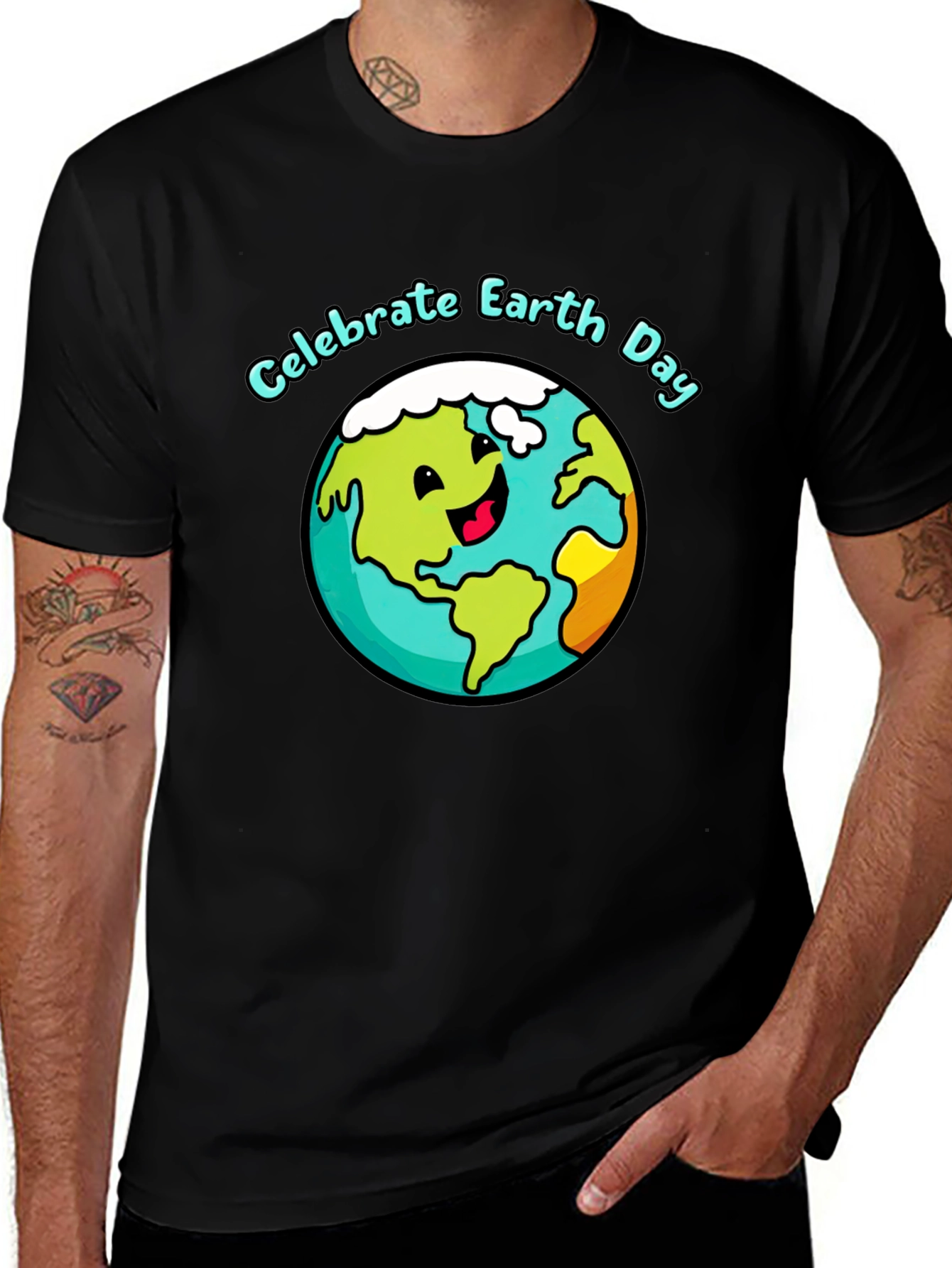 Celebrate Earth Day Graphic Tee - Black