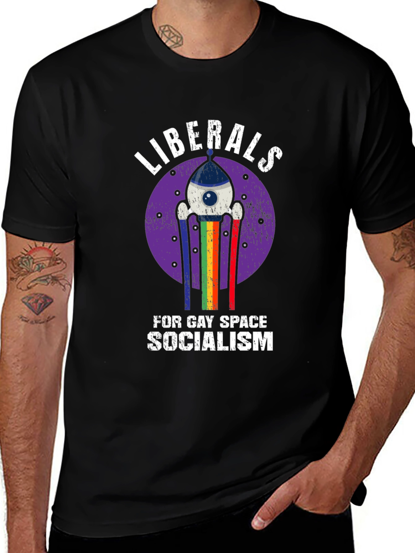 Liberals for Gay Space Socialism Graphic T-Shirt