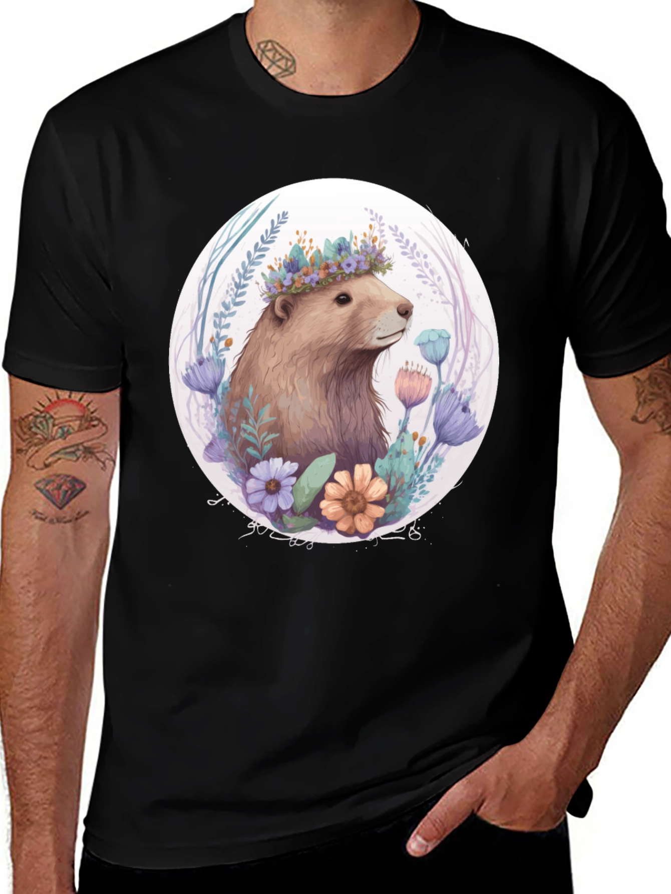 Variant 9 of Floral Crown Bear T-Shirt
