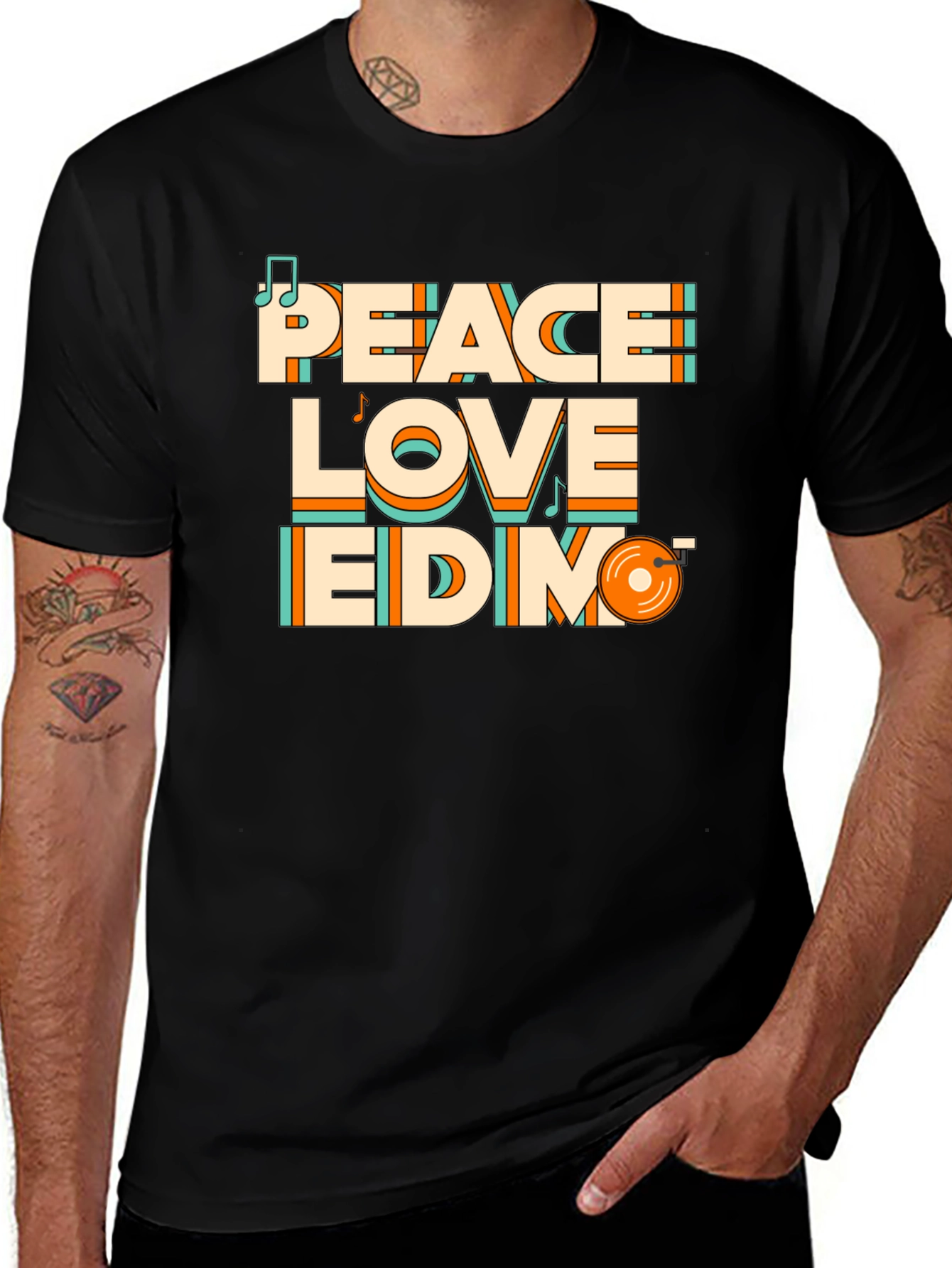 Peace Love EDM T-Shirt - Stylish Music Tee