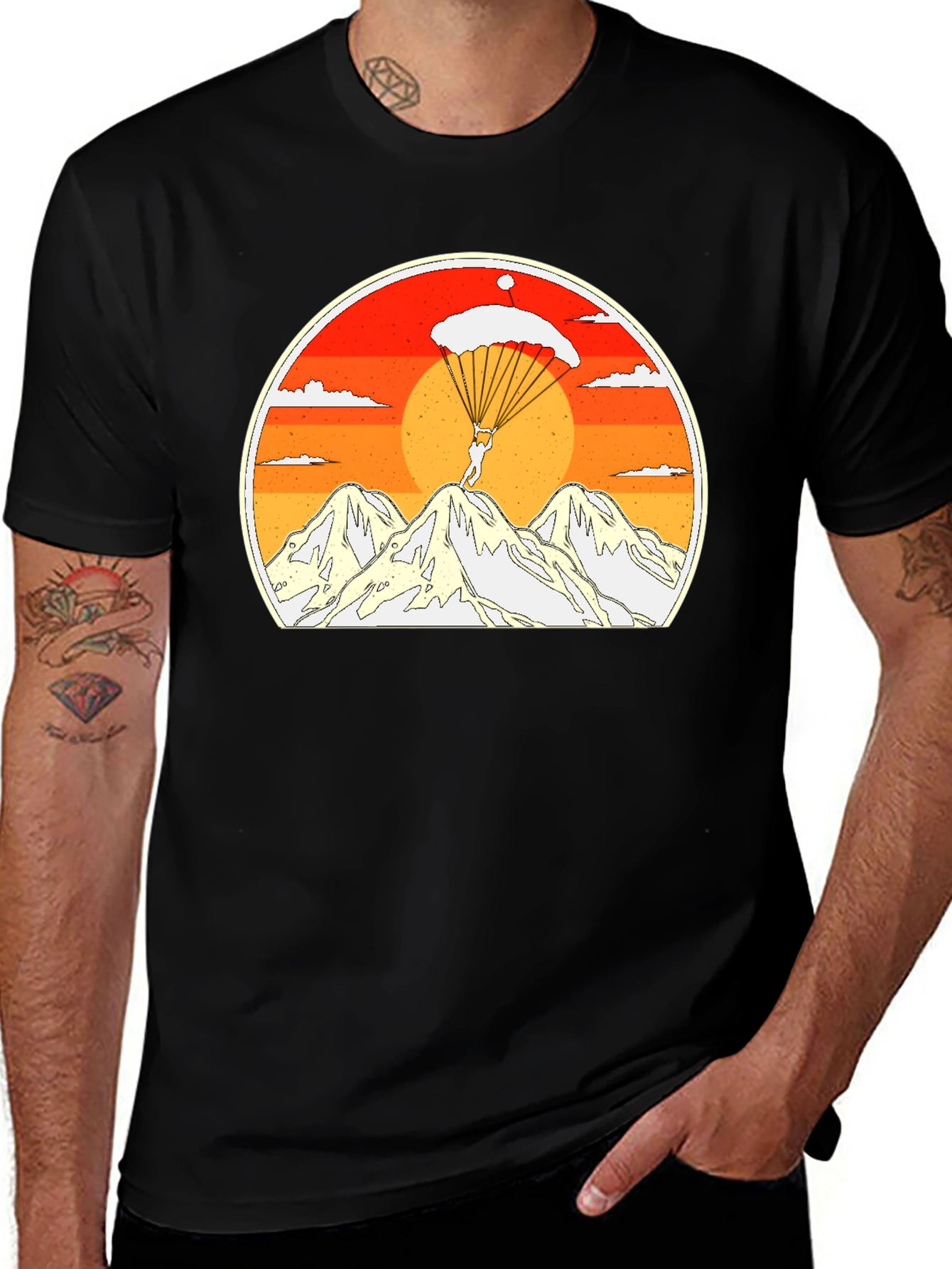 Variant 13 of Skydiving Mountain Graphic Tee