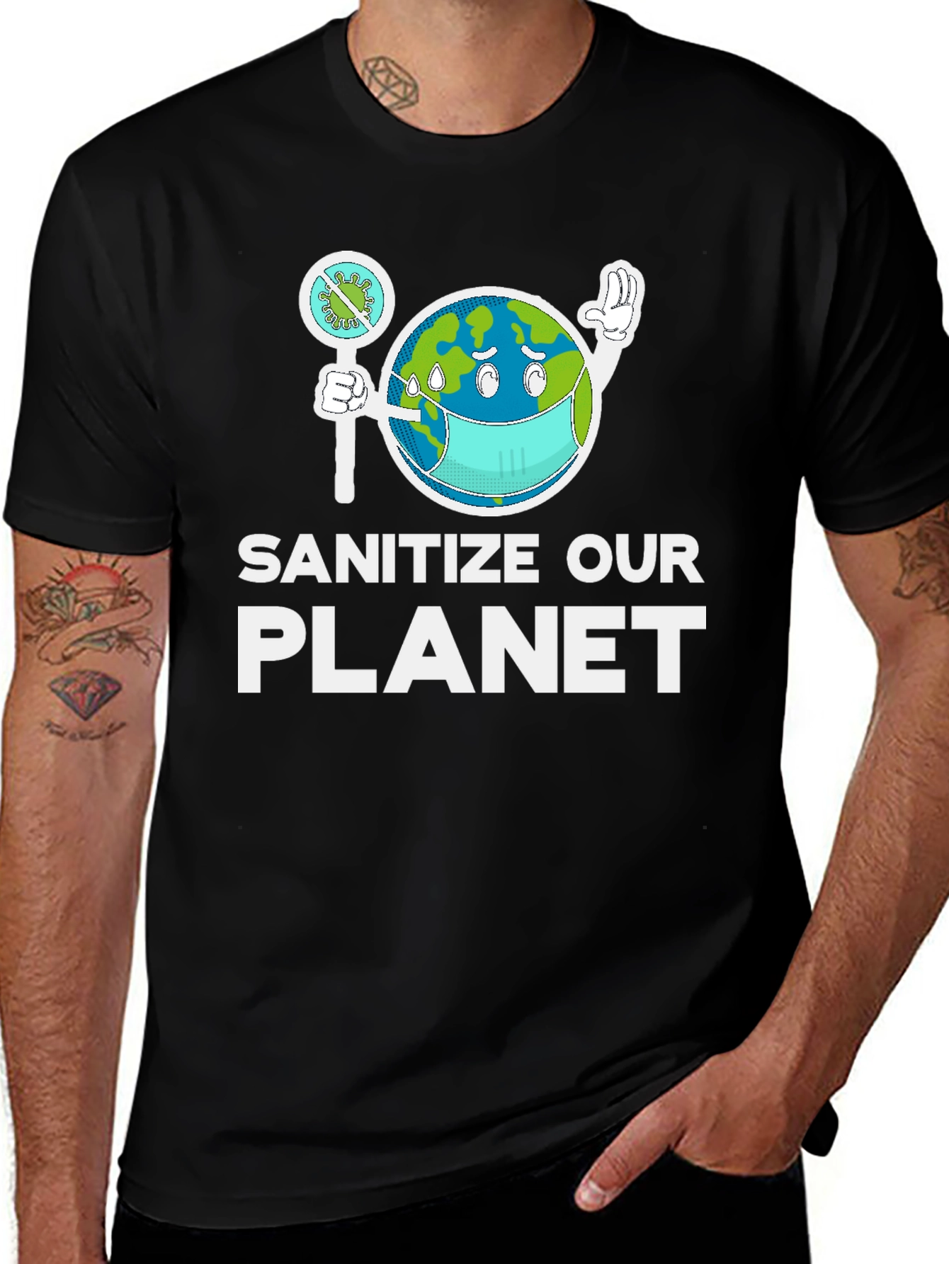 Sanitize Our Planet Graphic T-Shirt