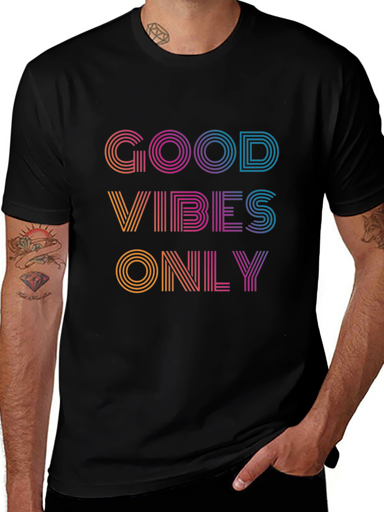 Variant 23 of Good Vibes Only Graphic Print T-Shirt