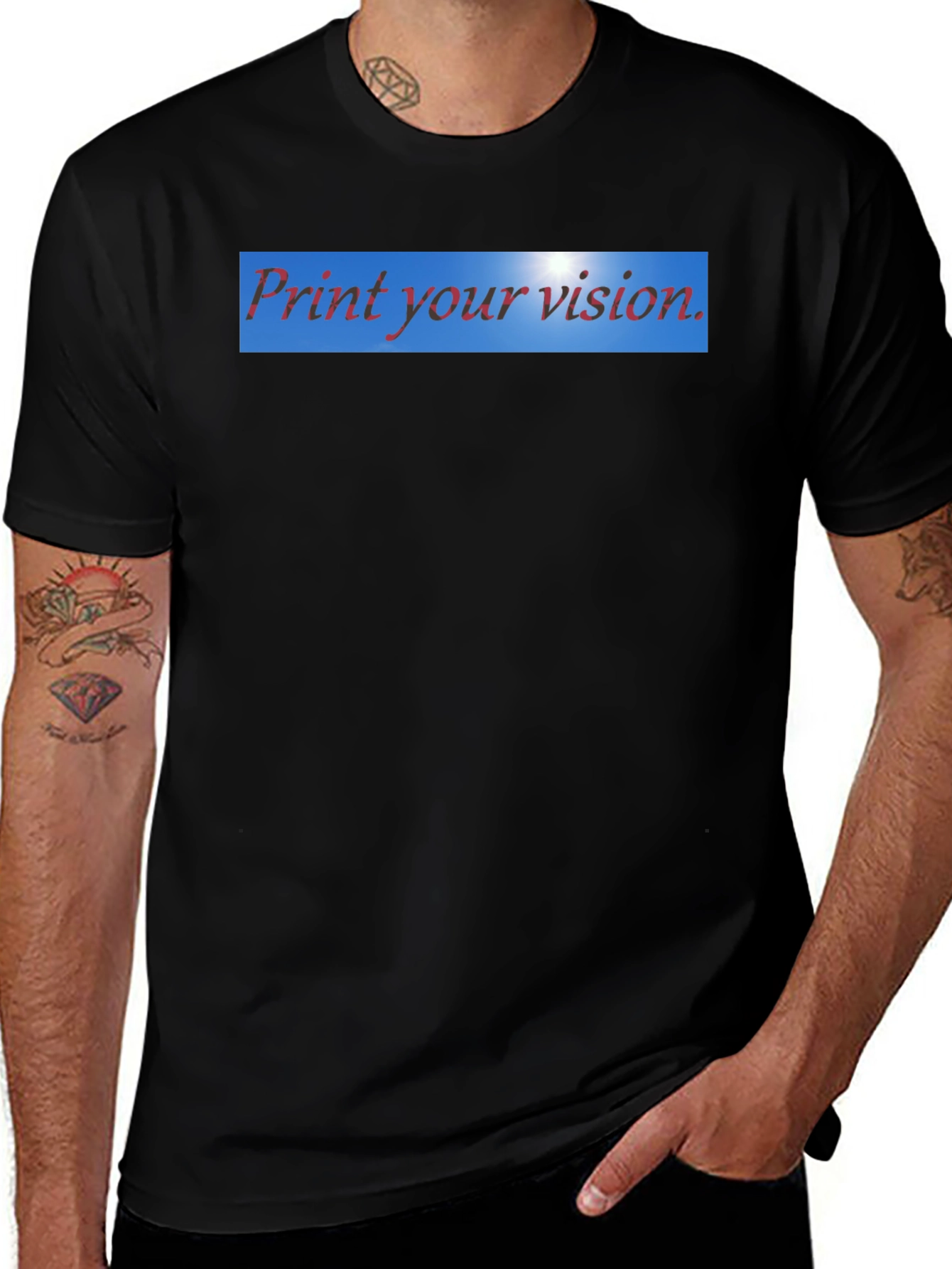 Black Print Your Vision Men's Black T-Shirt main image