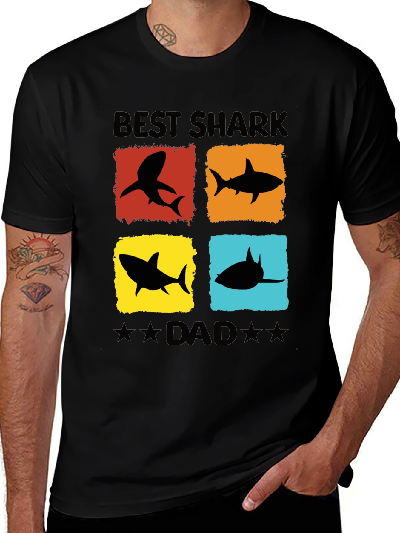 Variant 14 of Best Shark Dad T-Shirt Novelty Father's Day Tee