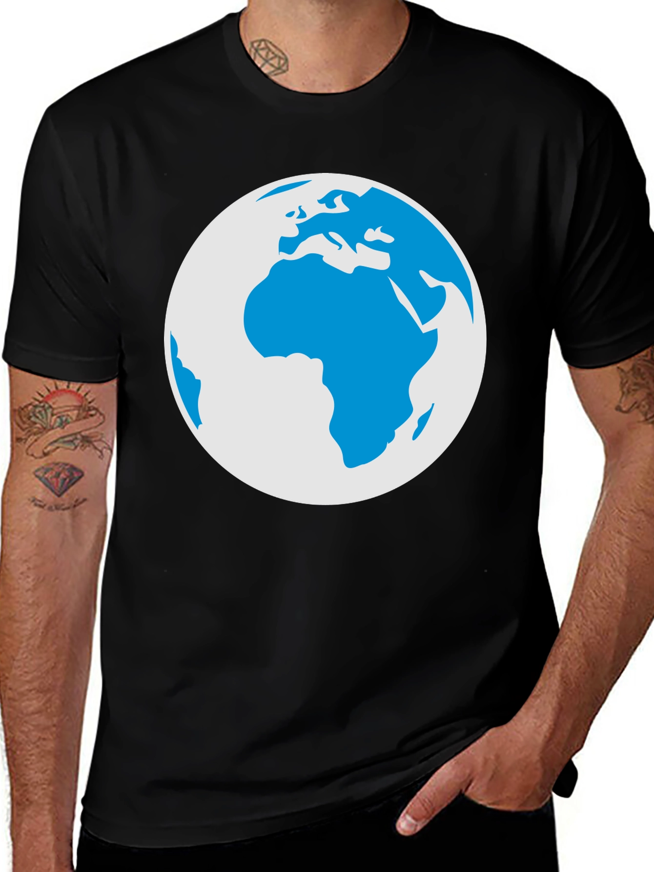 Variant 7 of Earth Graphic Black T-Shirt