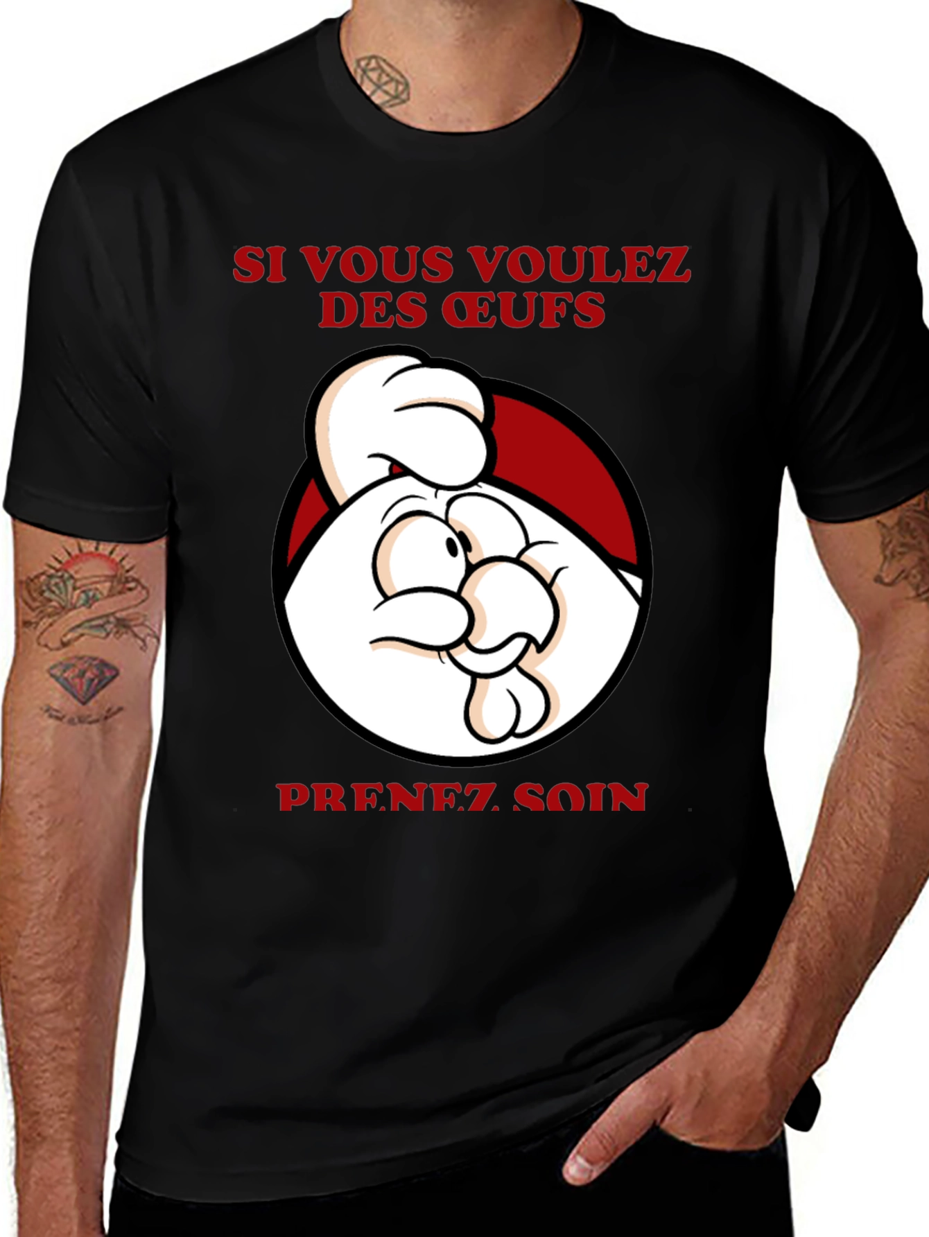 Variant 5 of Humorous Chicken T-Shirt - Si Vous Voulez Des Oeufs!