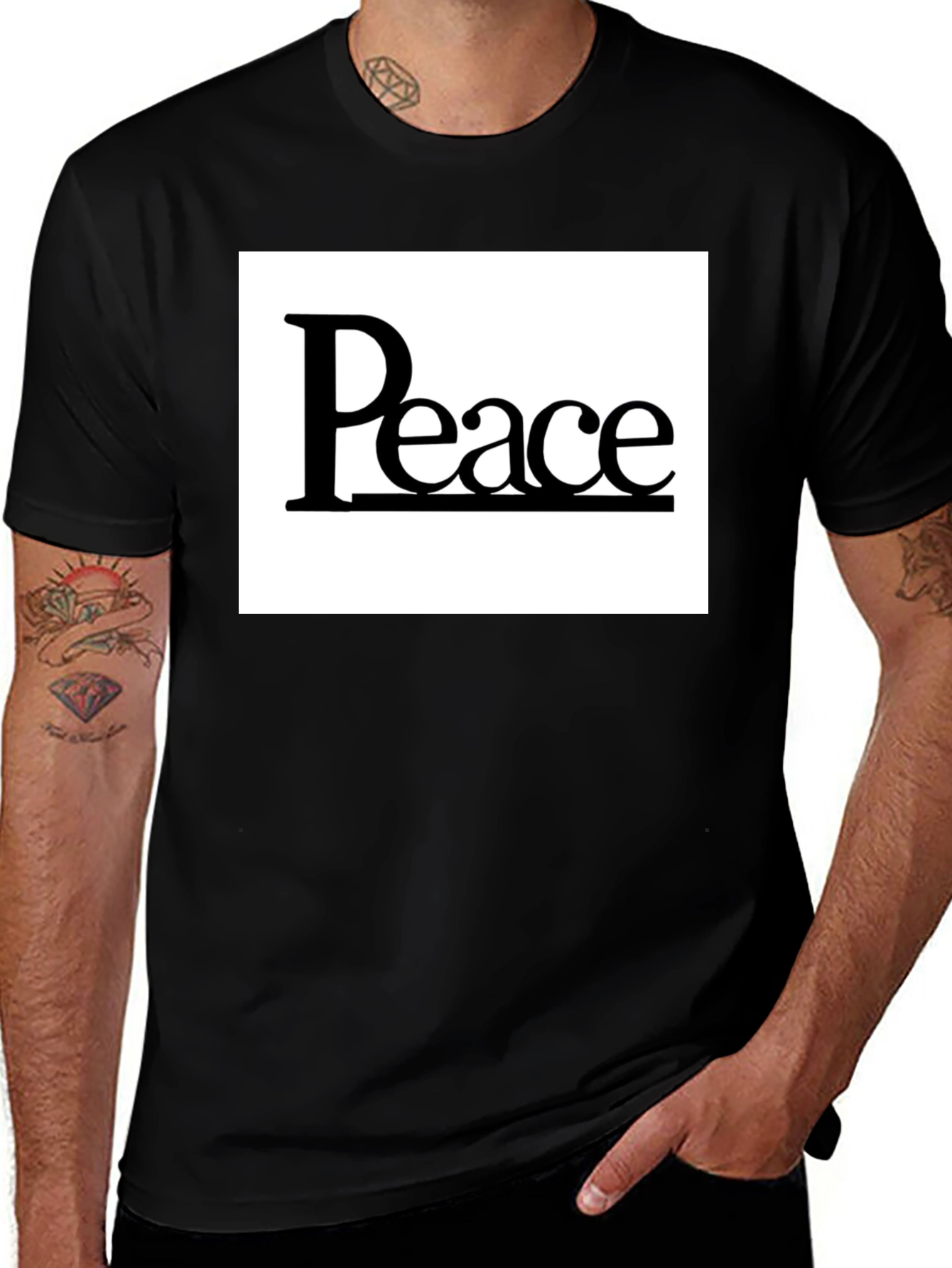 Variant 23 of Peace Graphic Tee - Classic Black