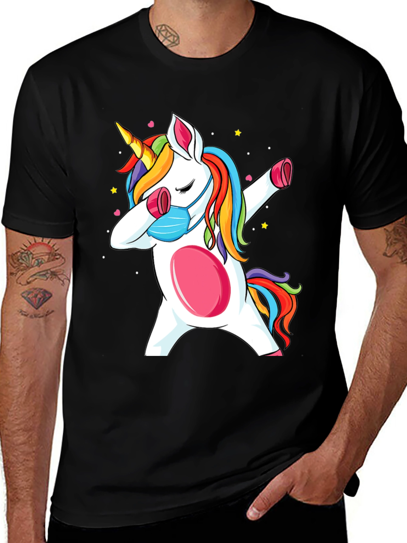 Variant 15 of Dabbing Unicorn Mask T-Shirt