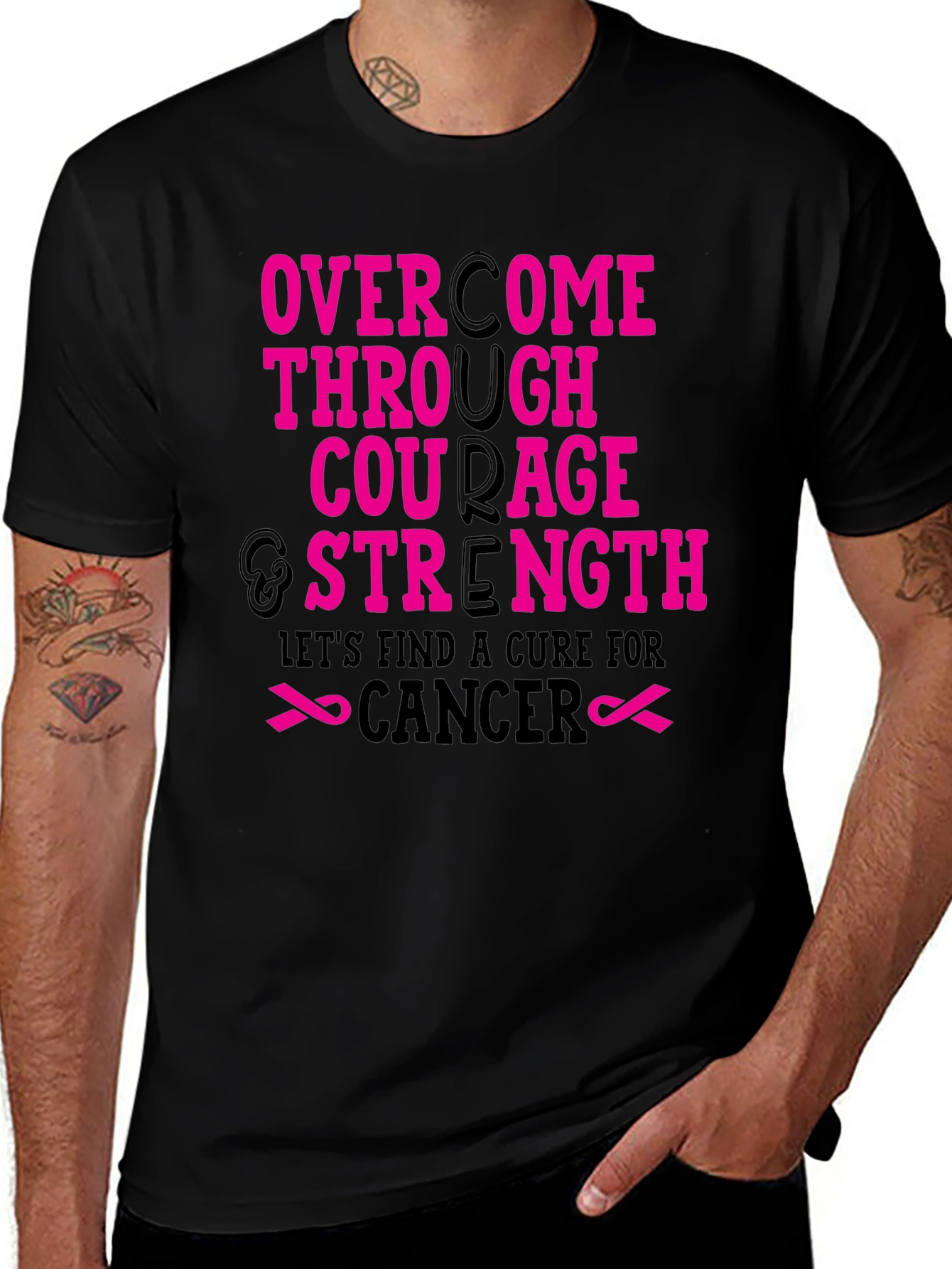 Courage & Strength Cancer Awareness T-Shirt