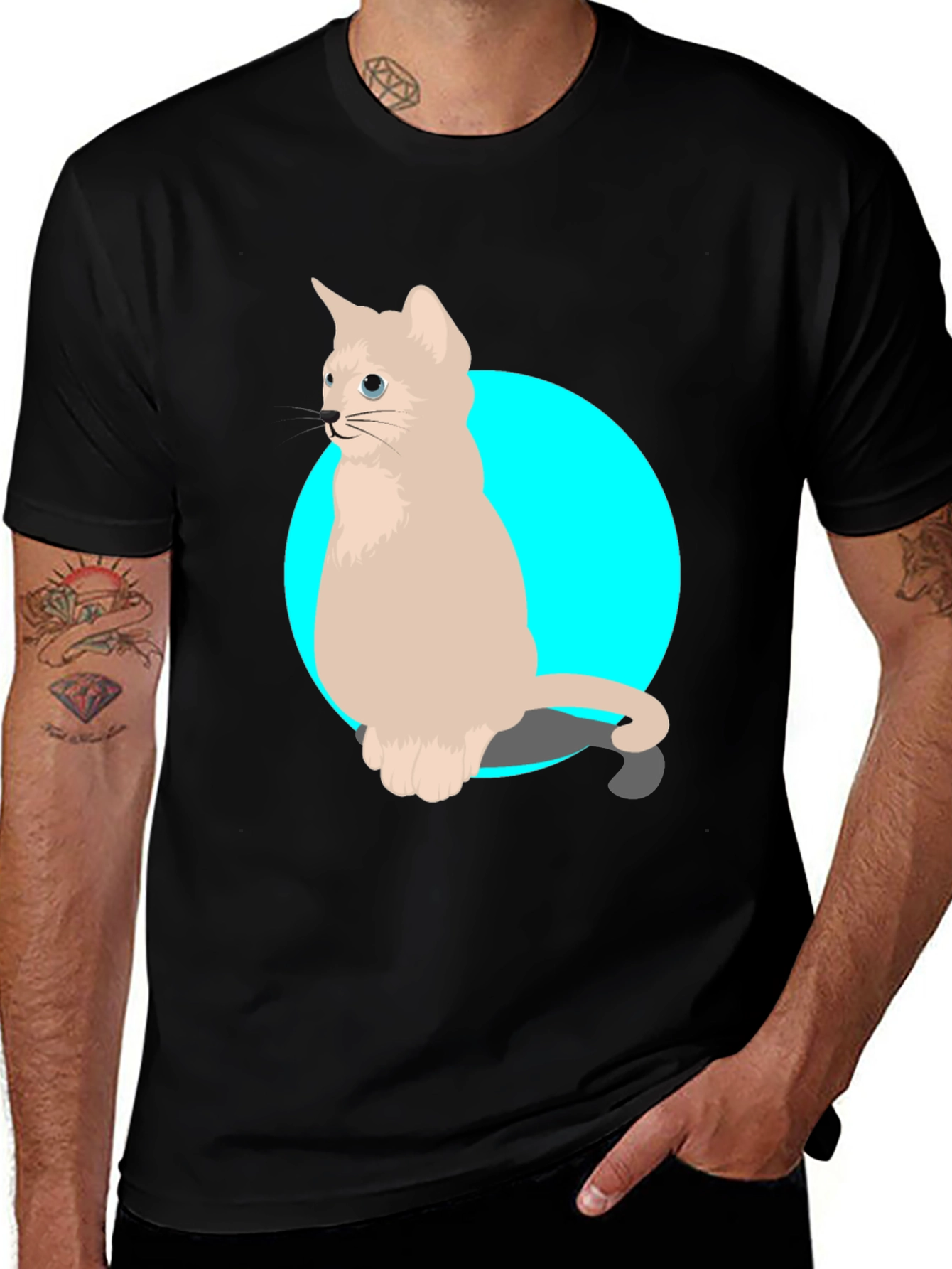 Variant 23 of Cat Graphic Tee - Cool Casual Style