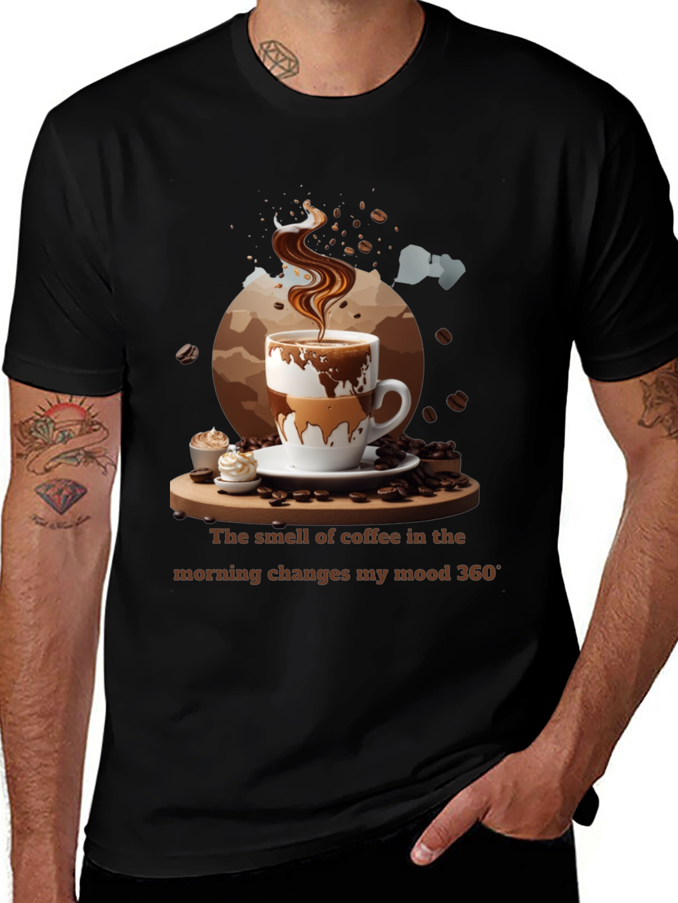 Variant 21 of Coffee Lover's Tee: Morning Mood Changer