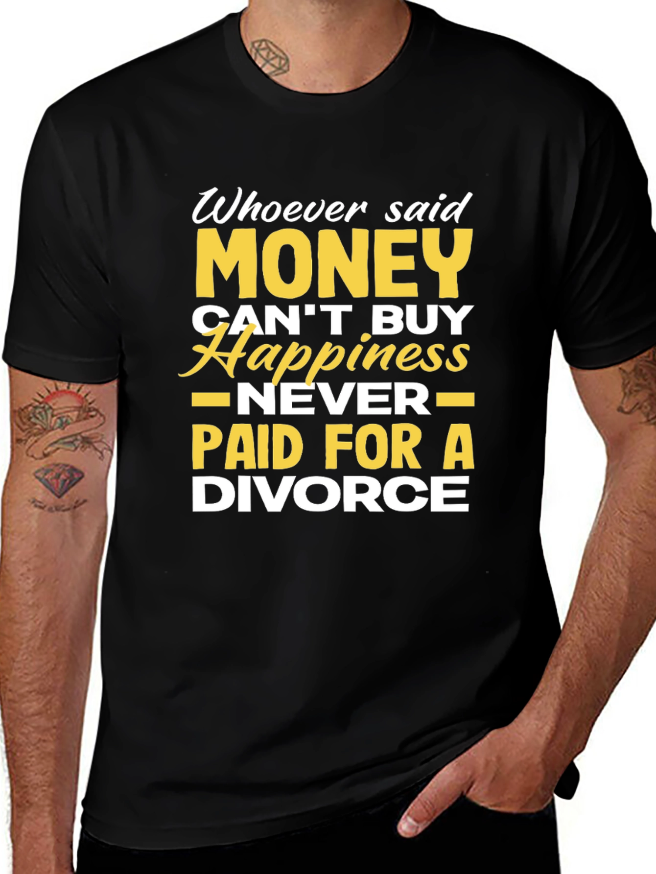 Variant 11 of Funny Divorce Graphic T-Shirt - Money & Happiness