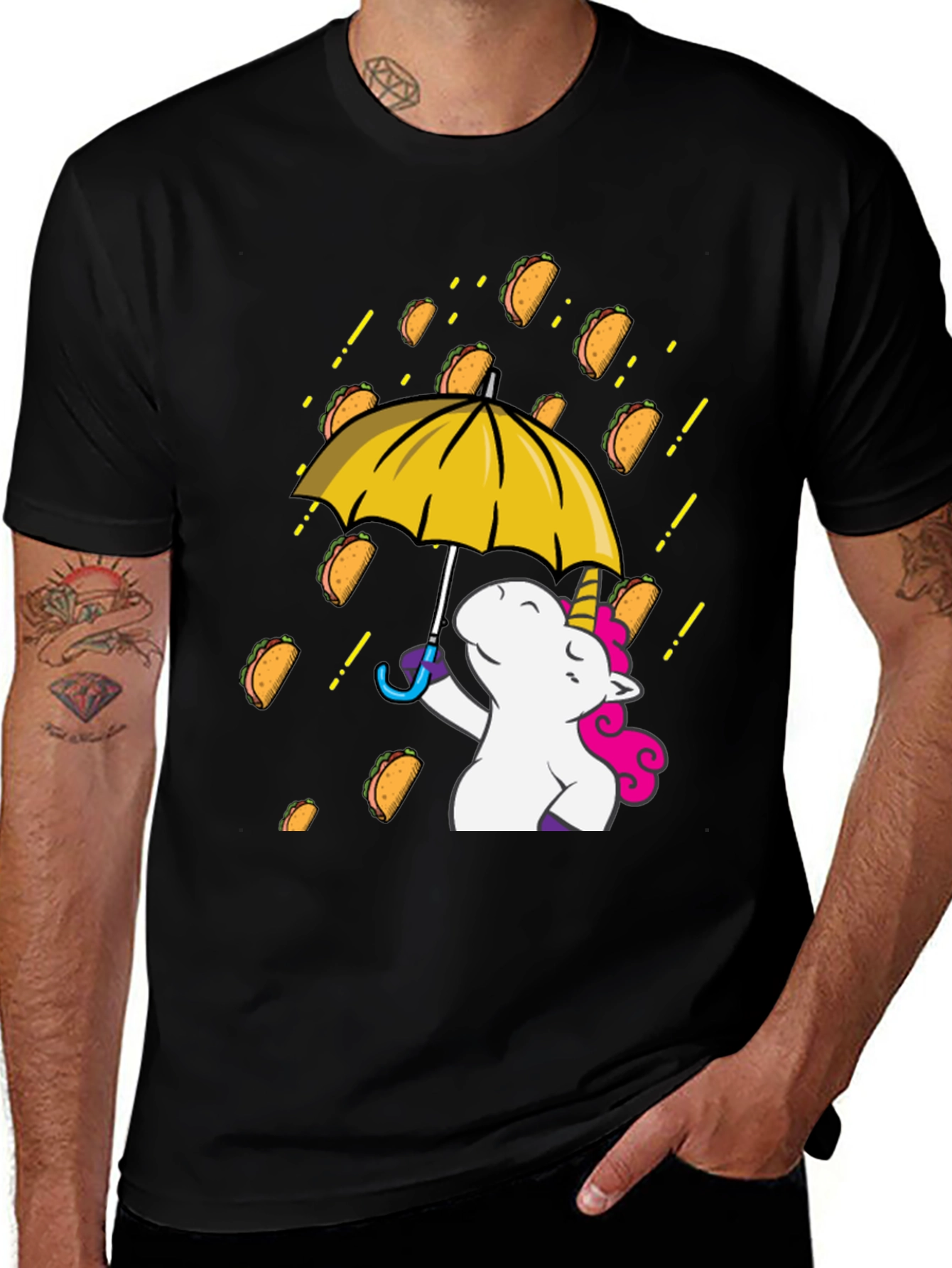 Variant 26 of Unicorn Taco Rain Graphic T-Shirt