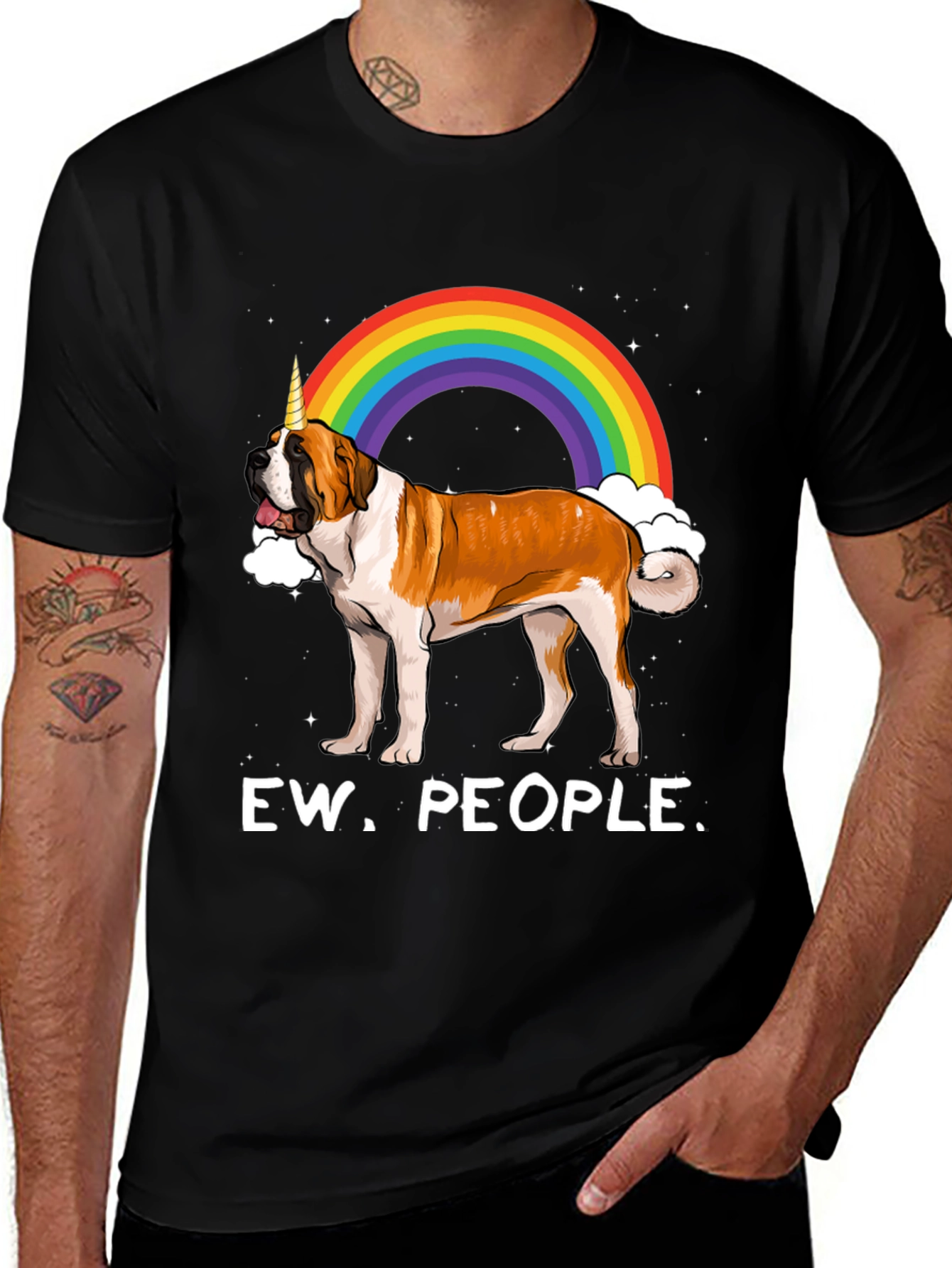 Variant 24 of Ew People Dog Unicorn Rainbow Graphic Tee