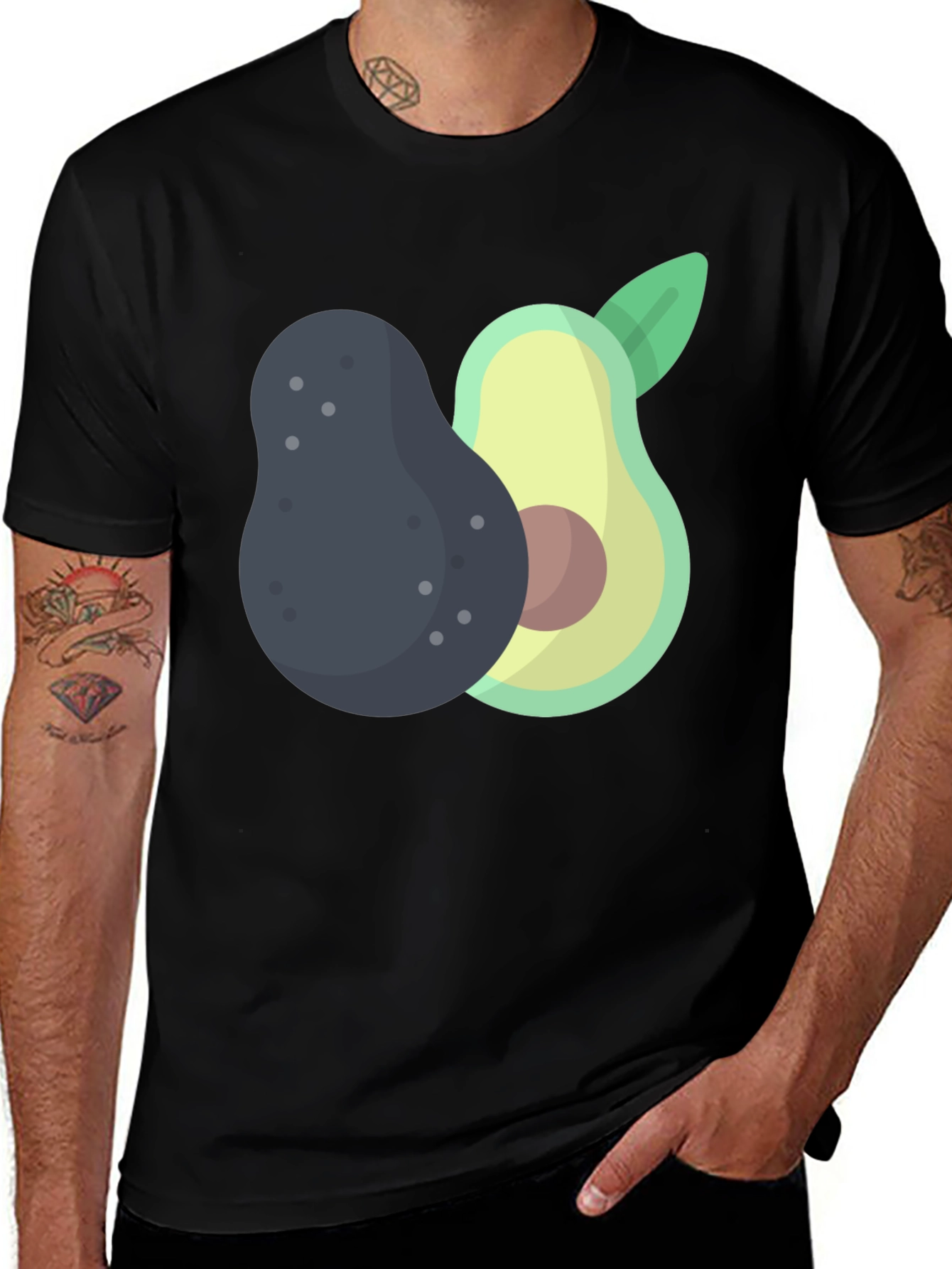 Variant 10 of Avocado Graphic Tee - Black Cotton Casual Shirt