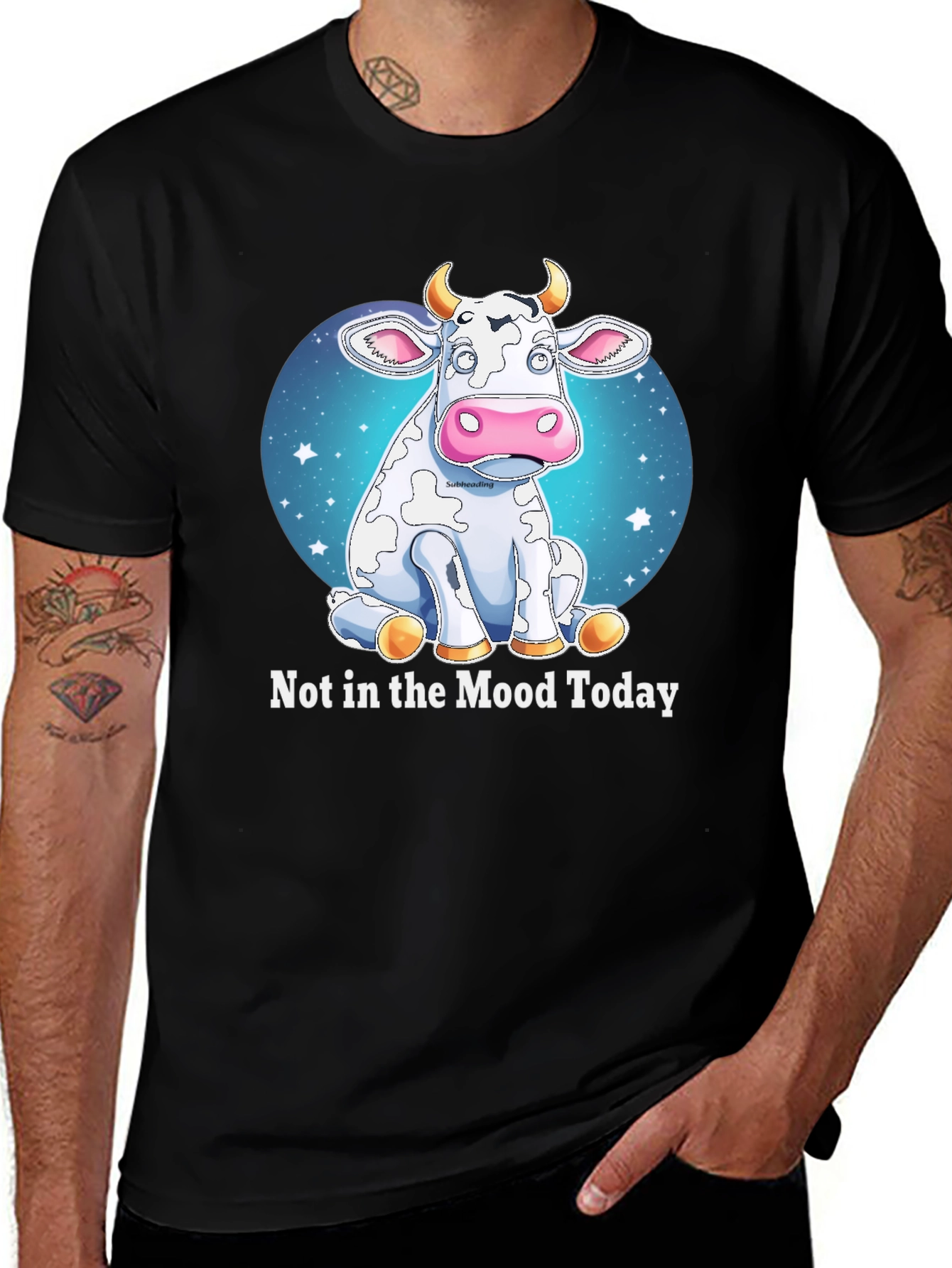 Variant 23 of Funny Cow Mood T-Shirt - Not in the Mood Today Tee