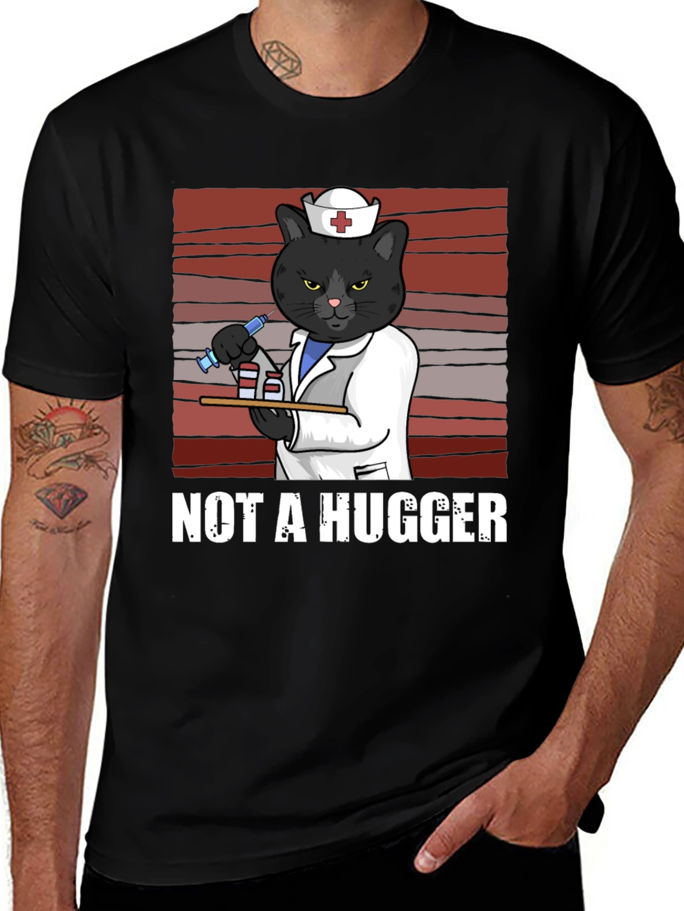 Variant 9 of Not A Hugger Nurse Cat T-Shirt