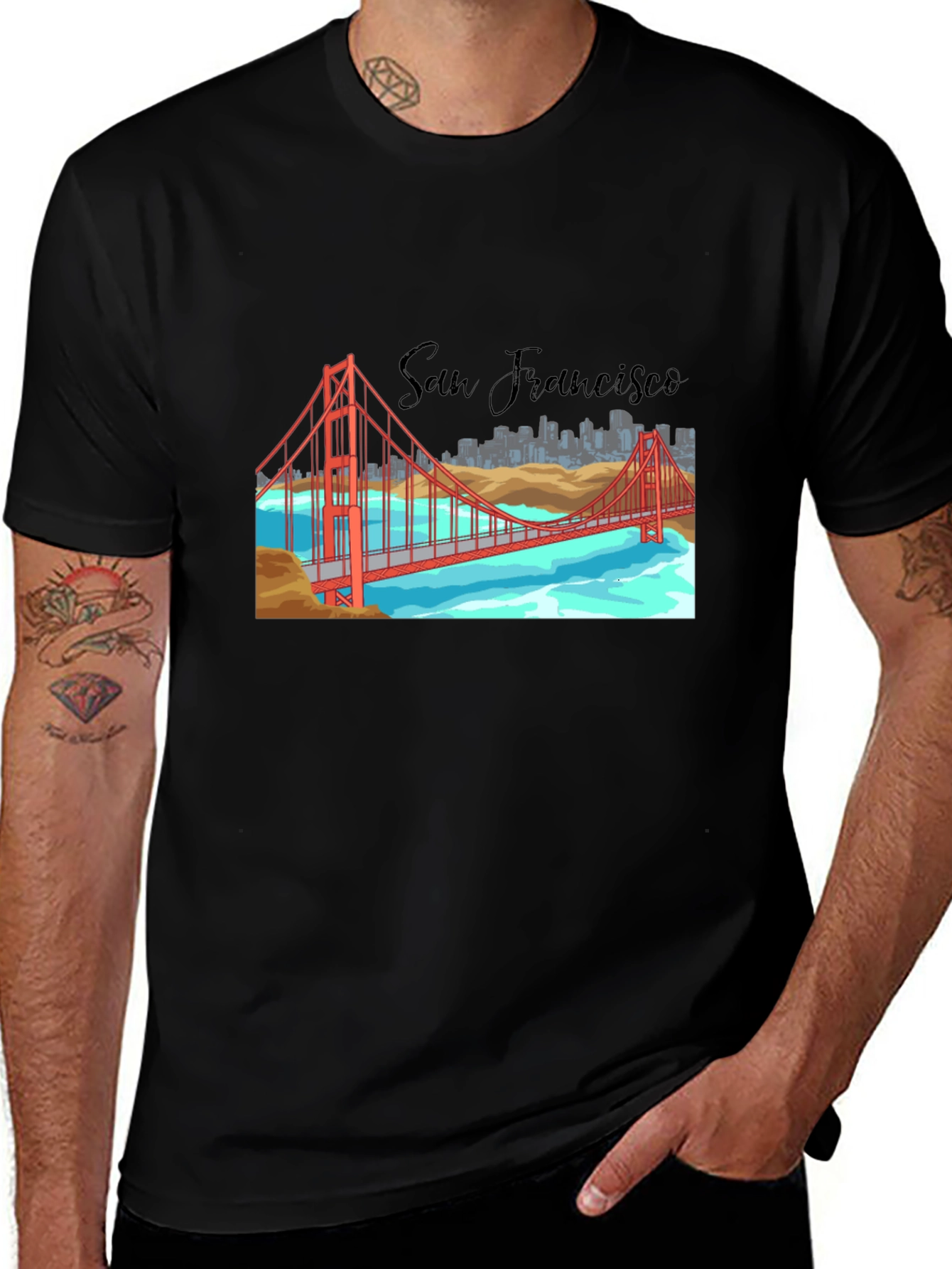 San Francisco Bridge Graphic Tee - Classic Black