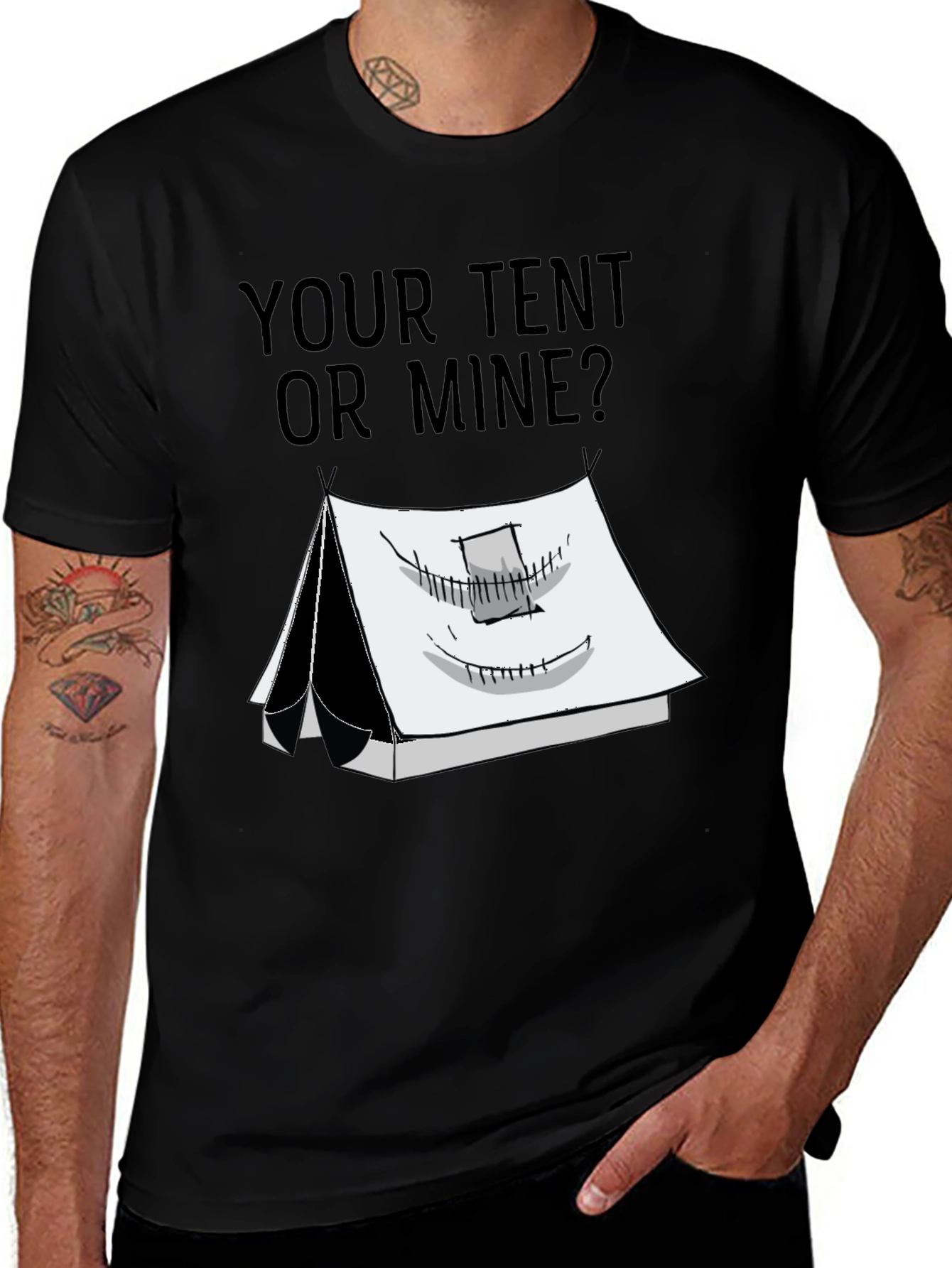 Variant 4 of Your Tent or Mine? Camping Humor T-Shirt