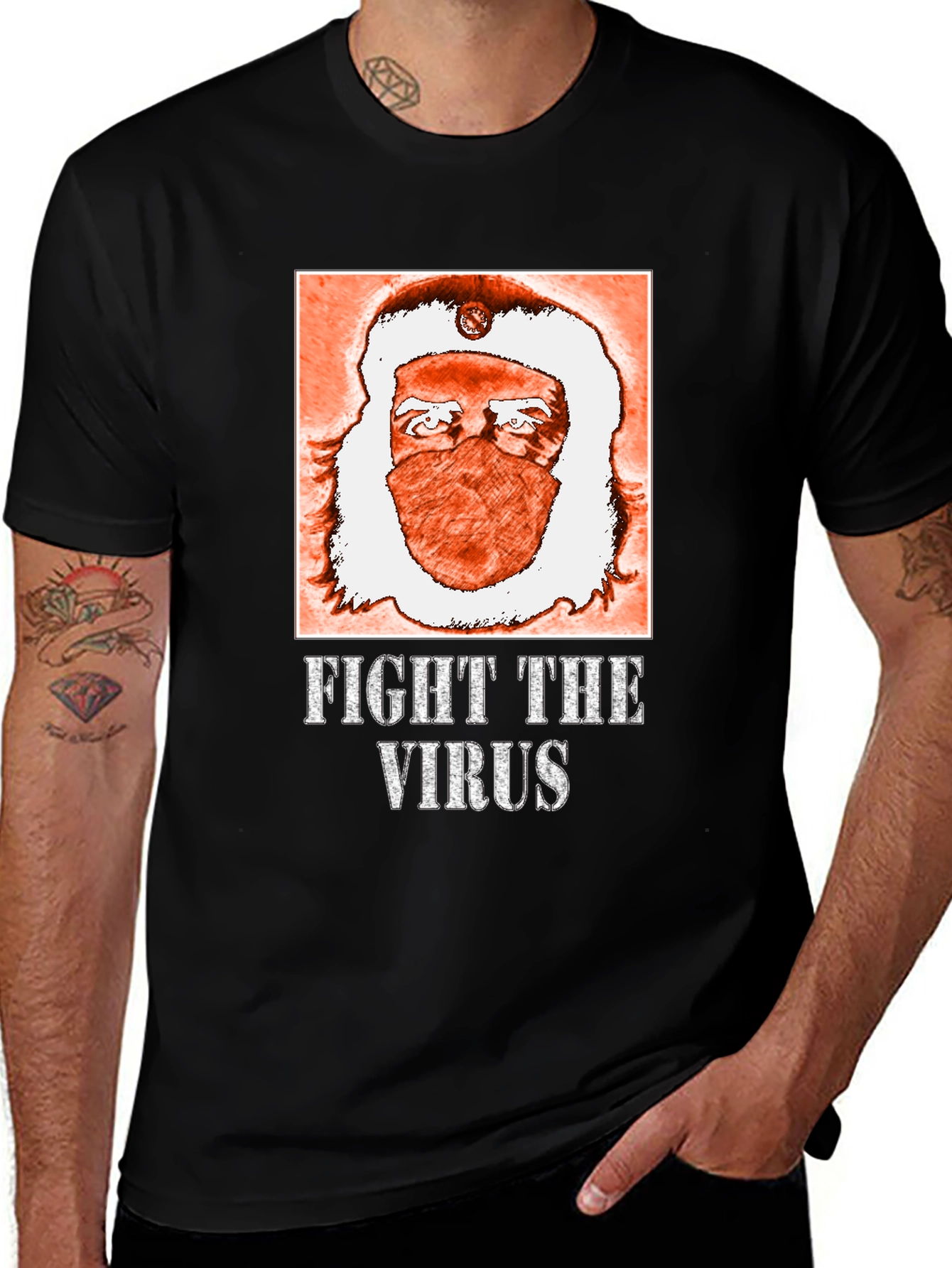 Variant 15 of Fight the Virus Santa Graphic T-Shirt