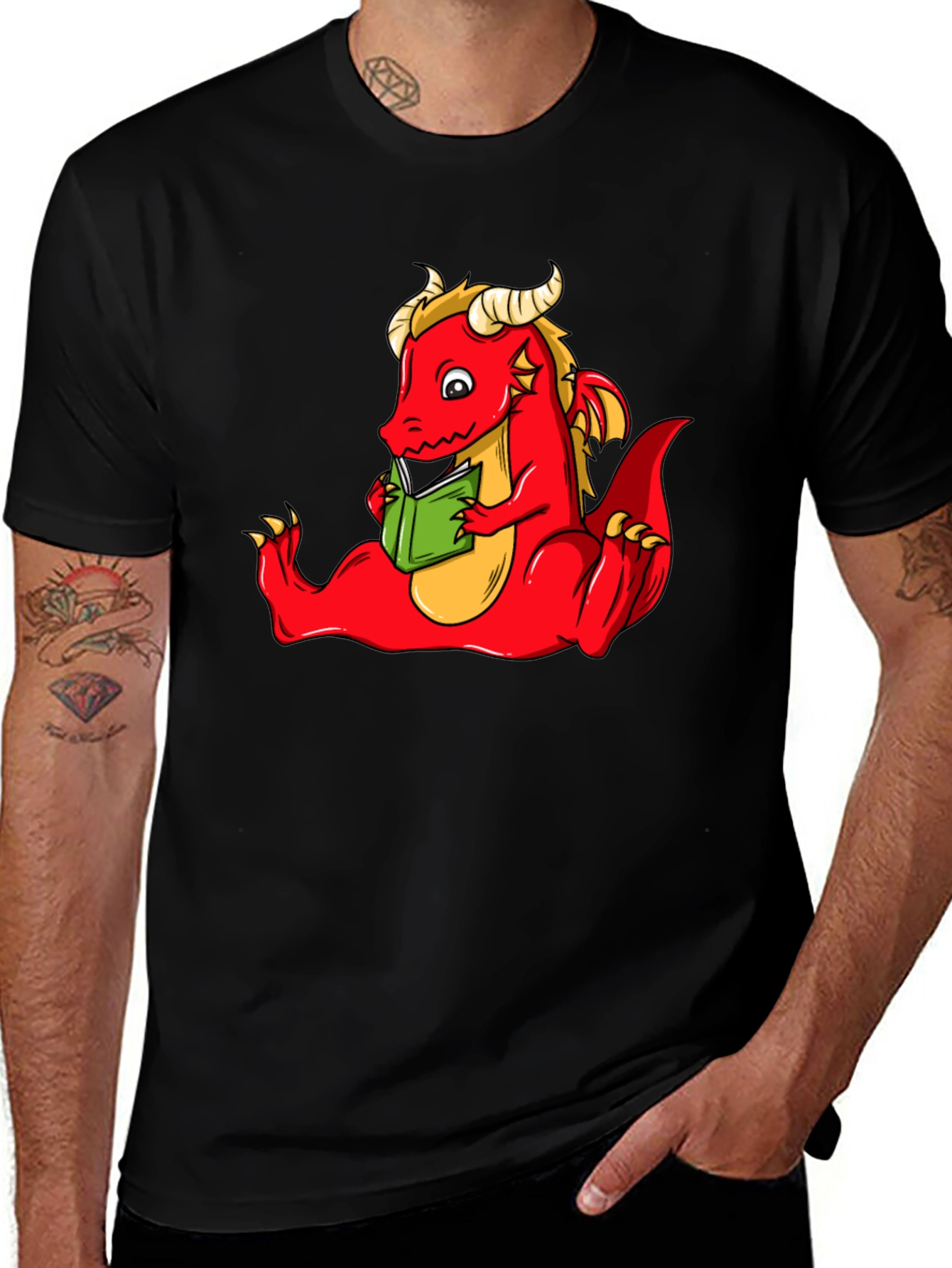 Variant 26 of Dragon Reading Book Graphic T-Shirt